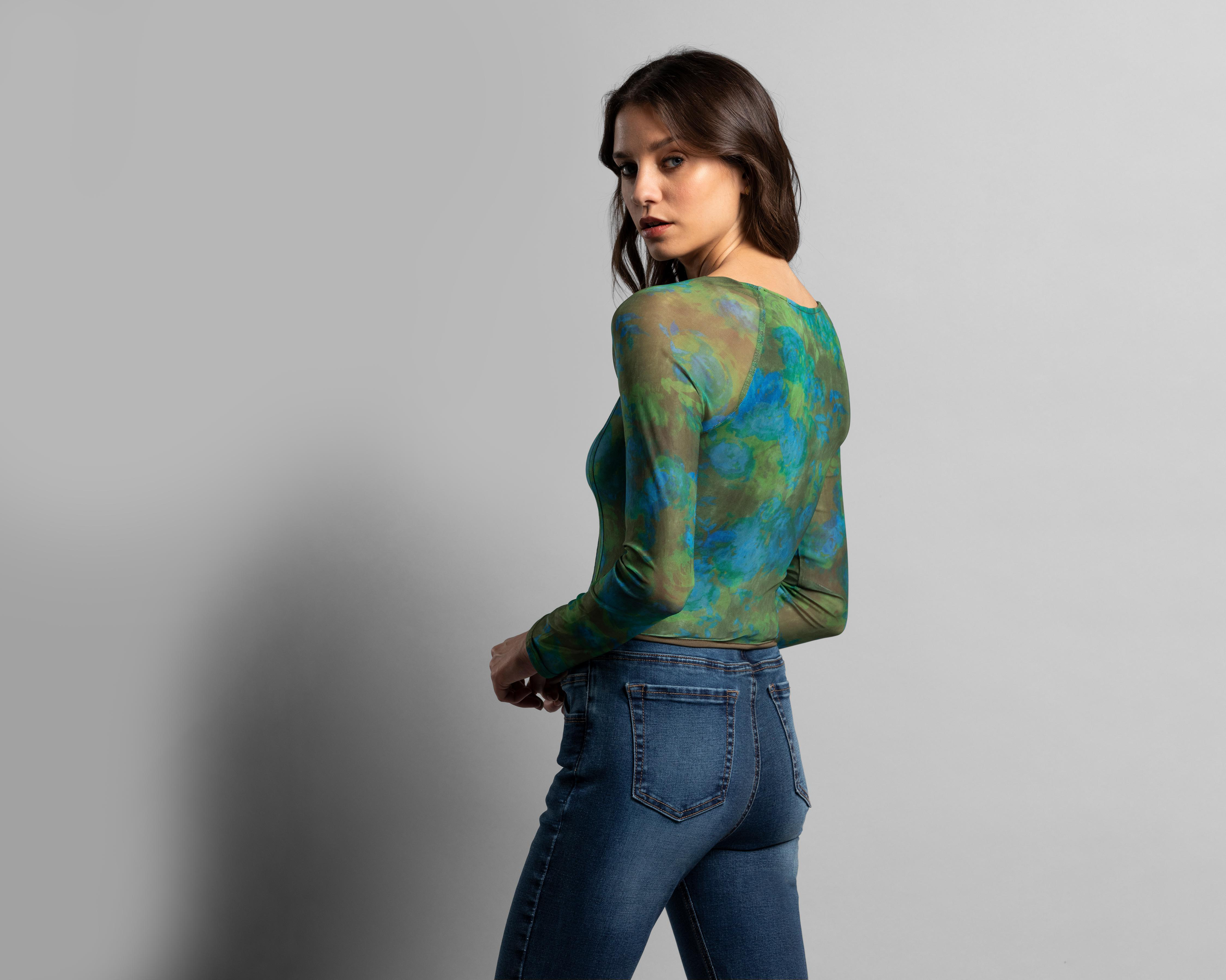 Foto 2 | Blusa Thinner Manga Larga con Mesh