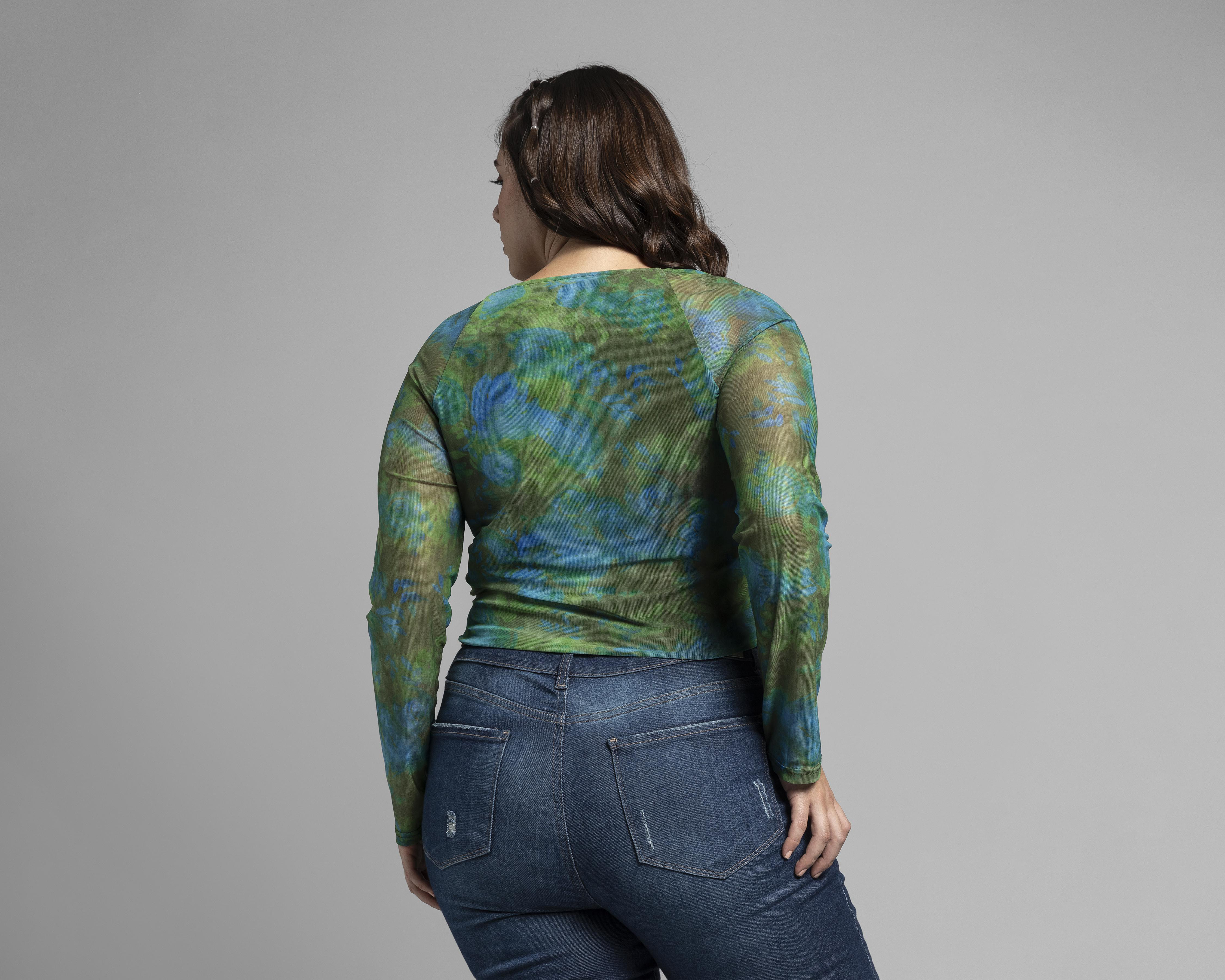 Foto 7 pulgar | Blusa Thinner Manga Larga con Mesh