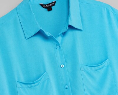 Foto 10 | Blusa Thinner Azul con Jareta