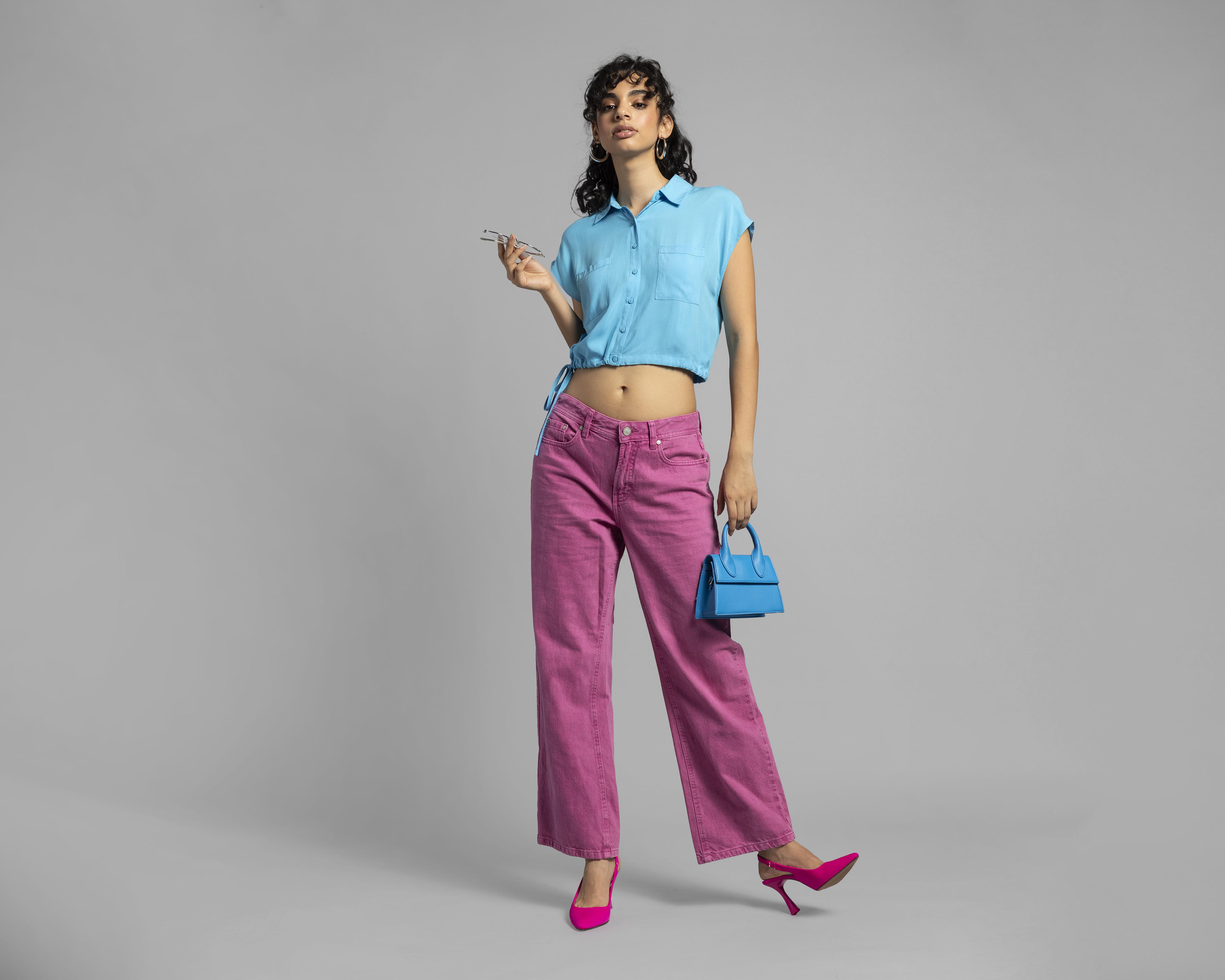 Foto 2 | Blusa Thinner Azul con Jareta
