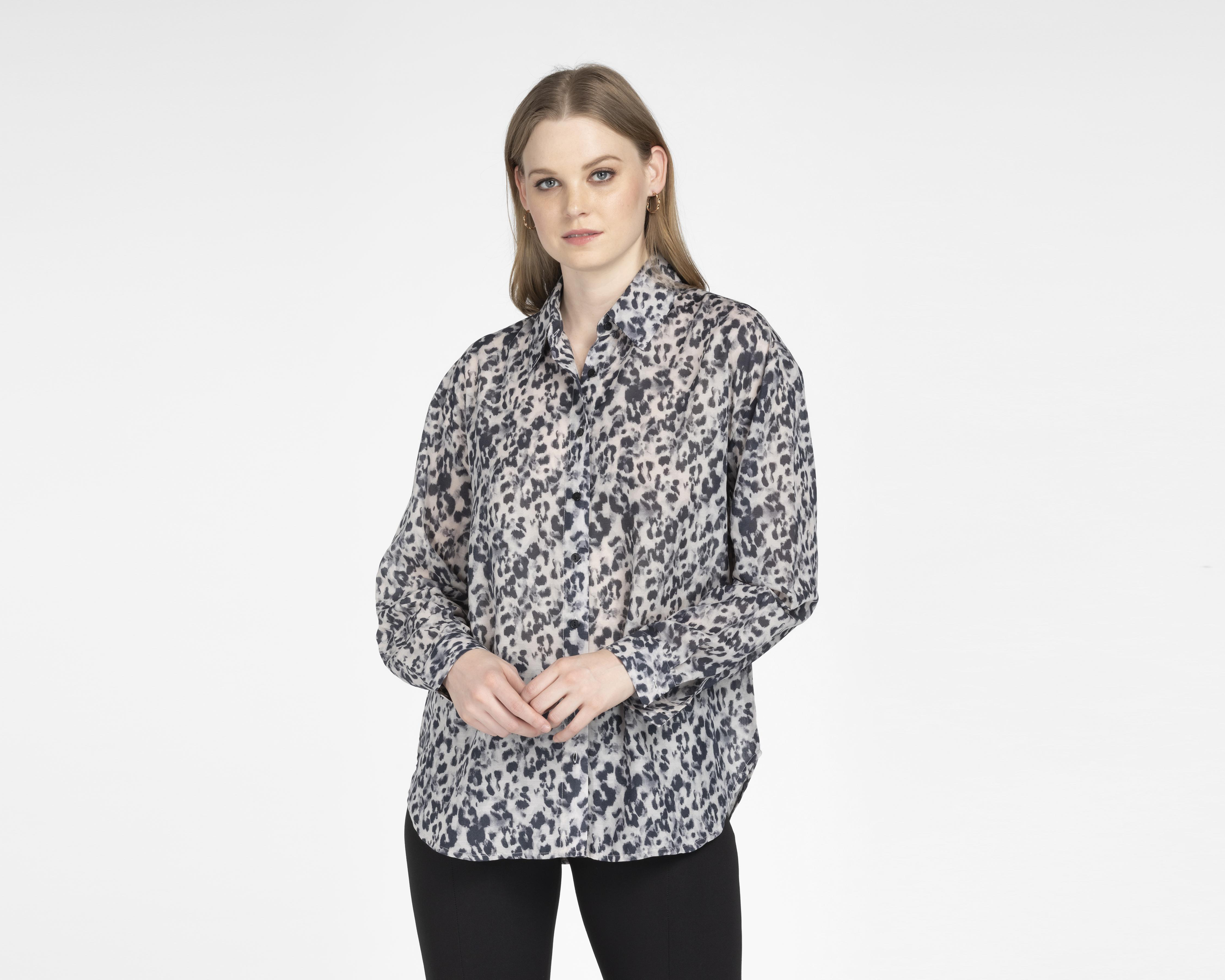 Blusa Sahara Manga Larga con Botones