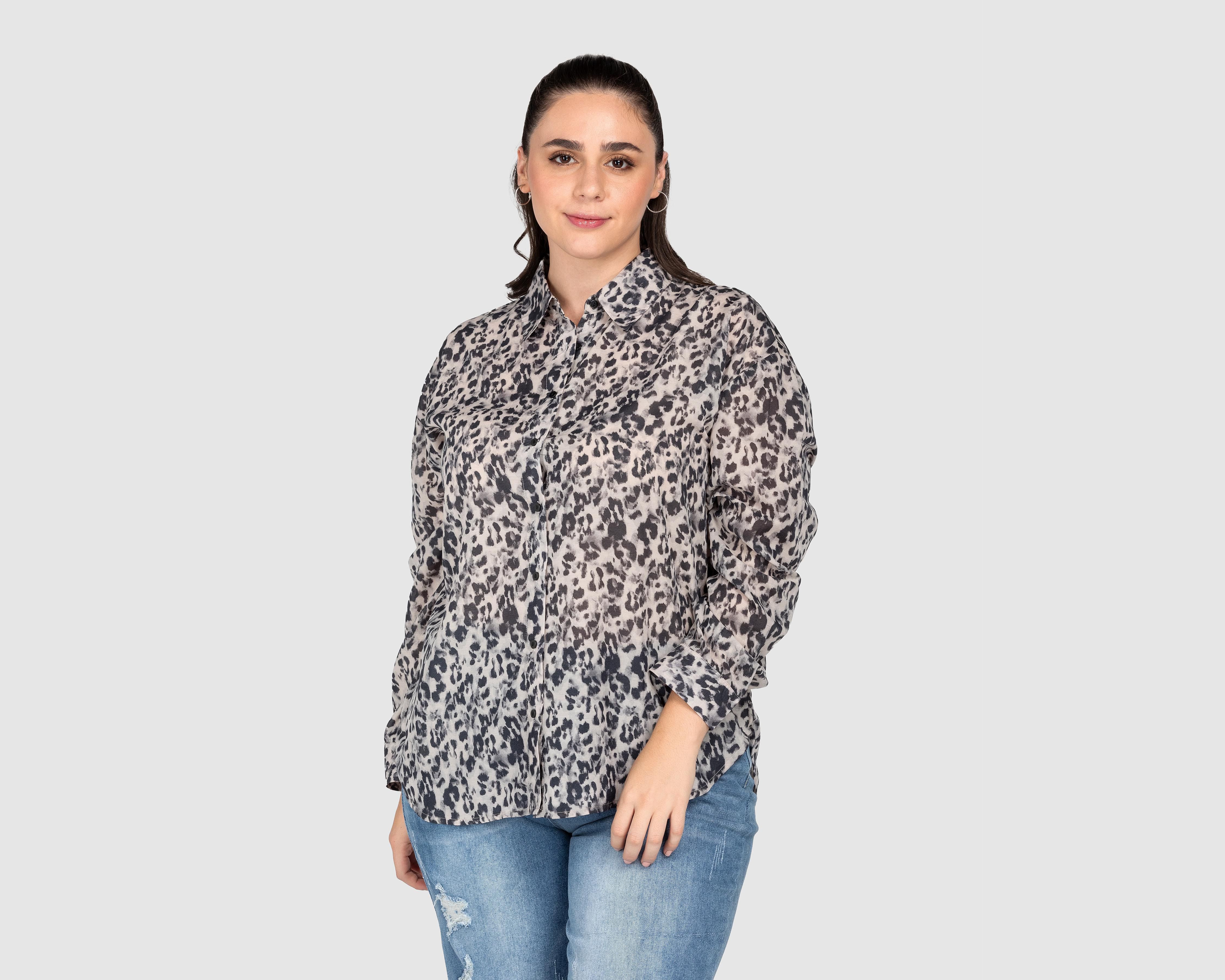 Foto 4 | Blusa Sahara Manga Larga con Botones