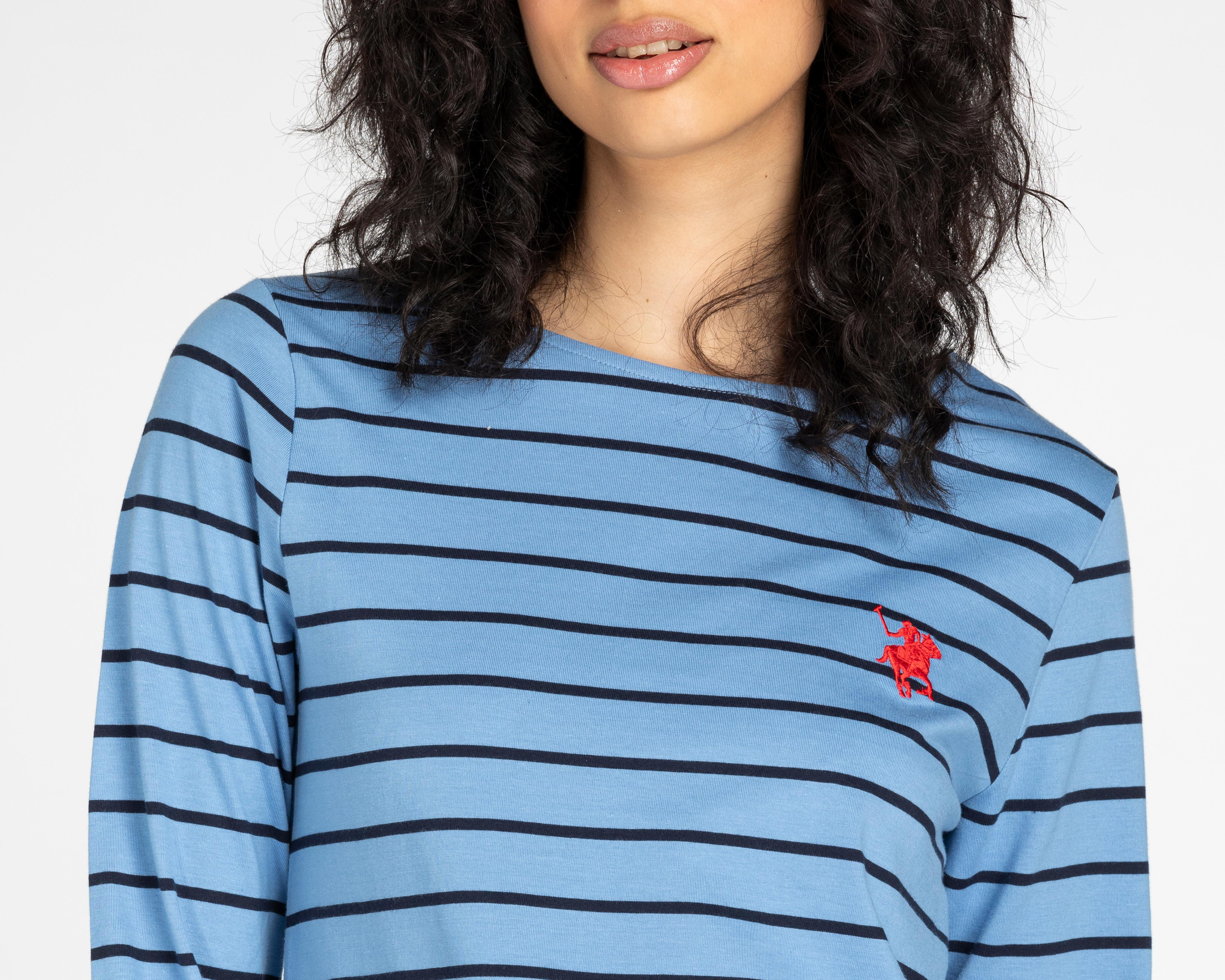 Foto 4 | Blusa York Team Polo Club Manga 3/4 a Rayas