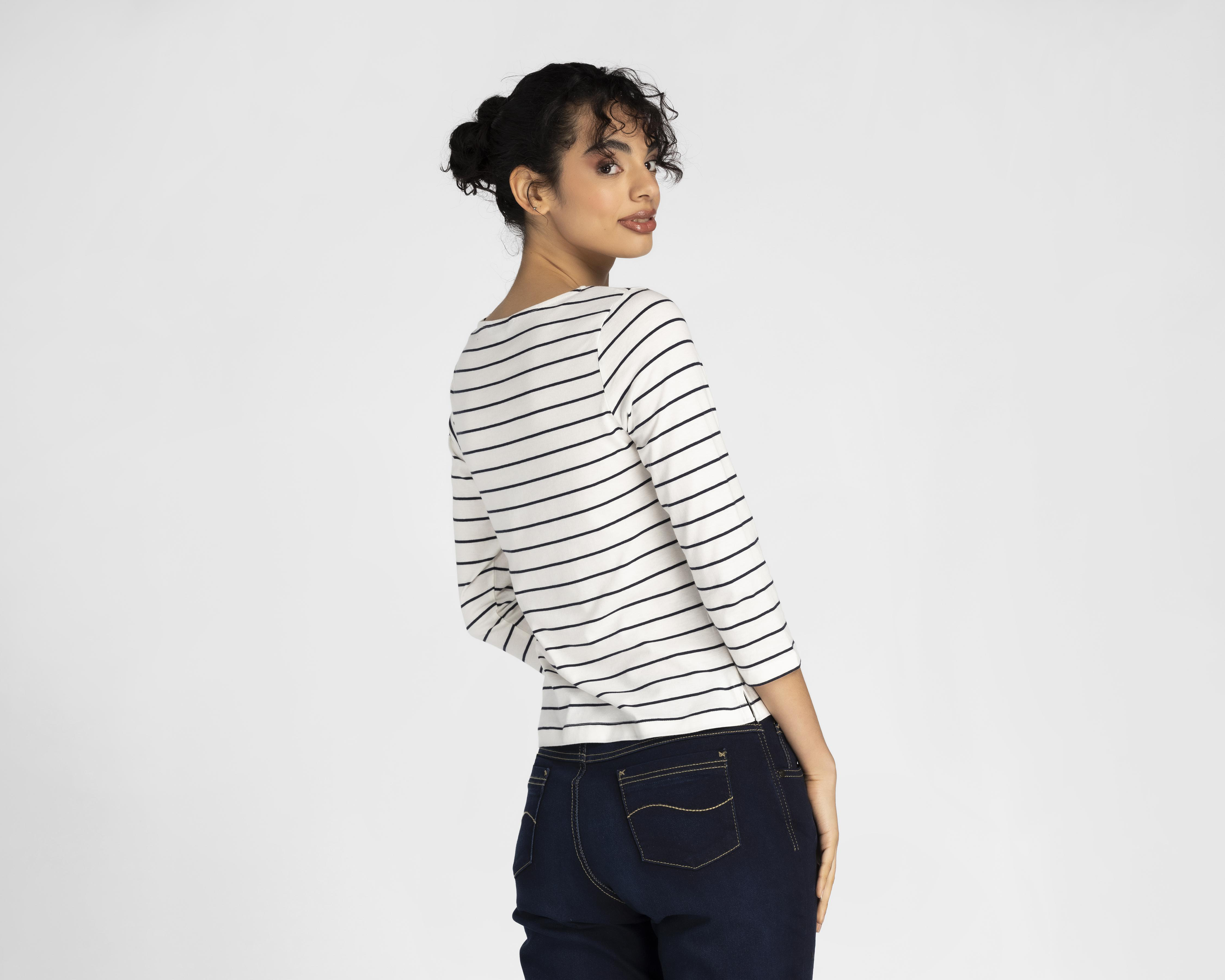 Foto 4 pulgar | Blusa Refill Manga 3/4 a Rayas