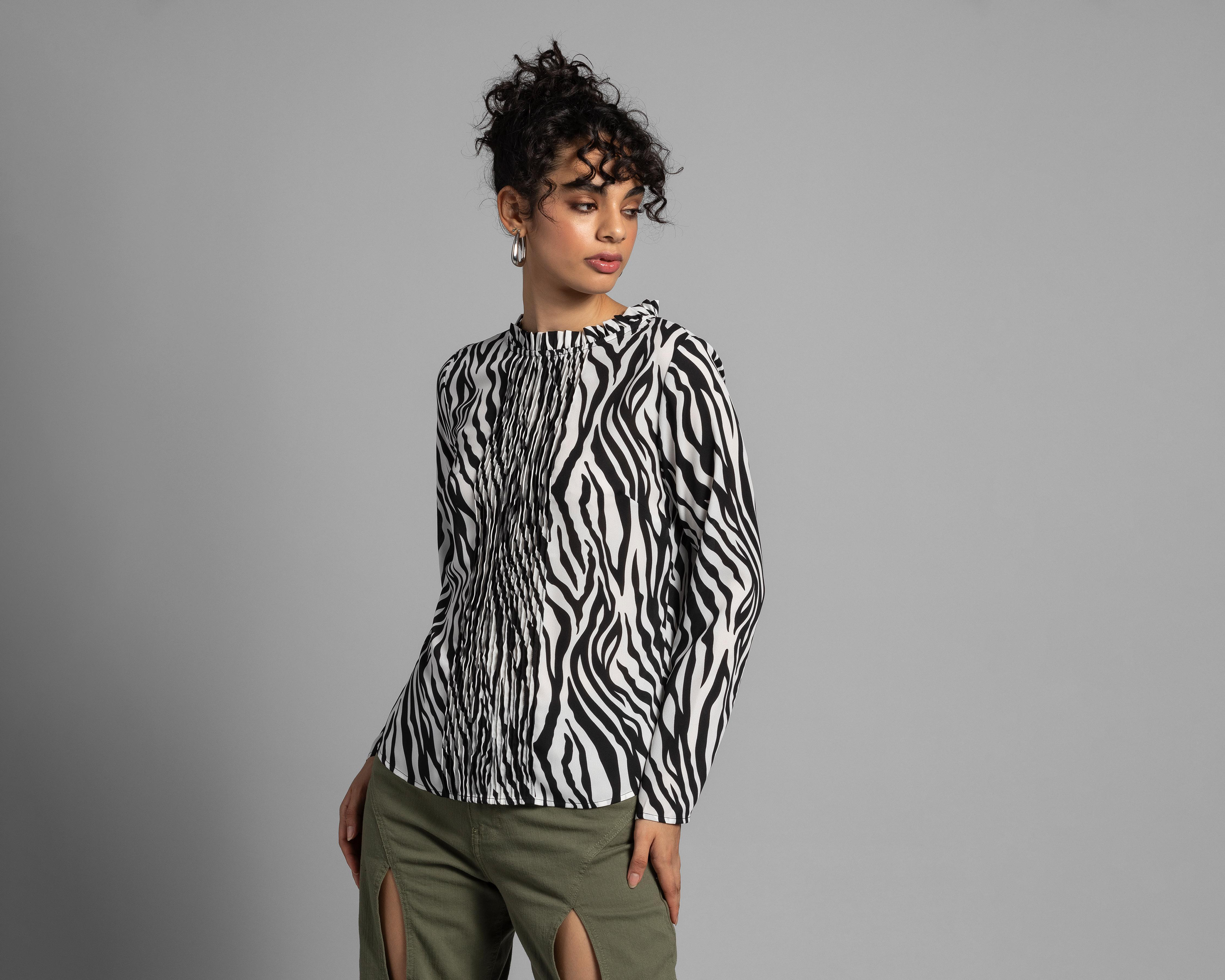 Blusa Thinner Manga Larga Animal Print