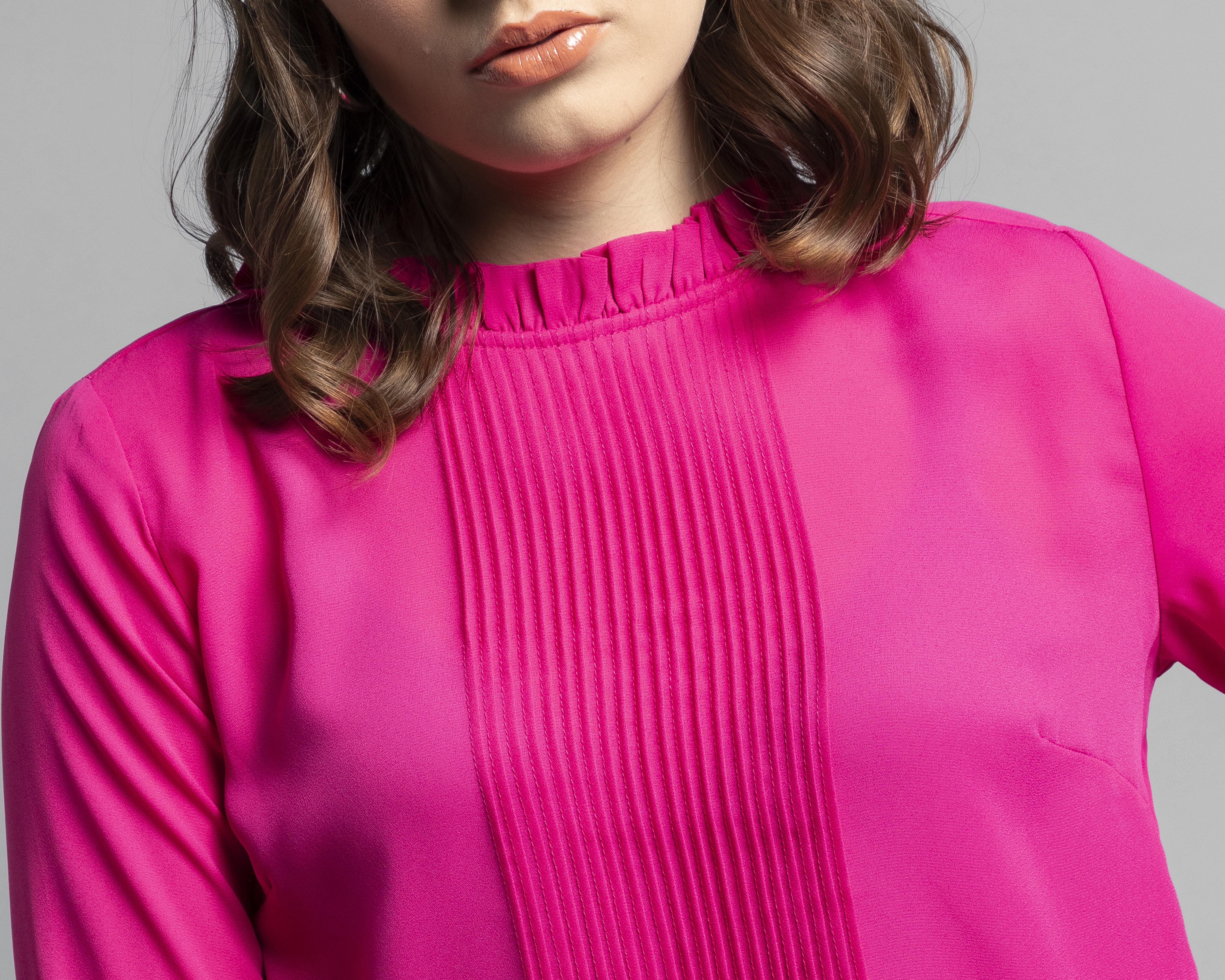 Foto 5 pulgar | Blusa Thinner Rosa con Manga Larga