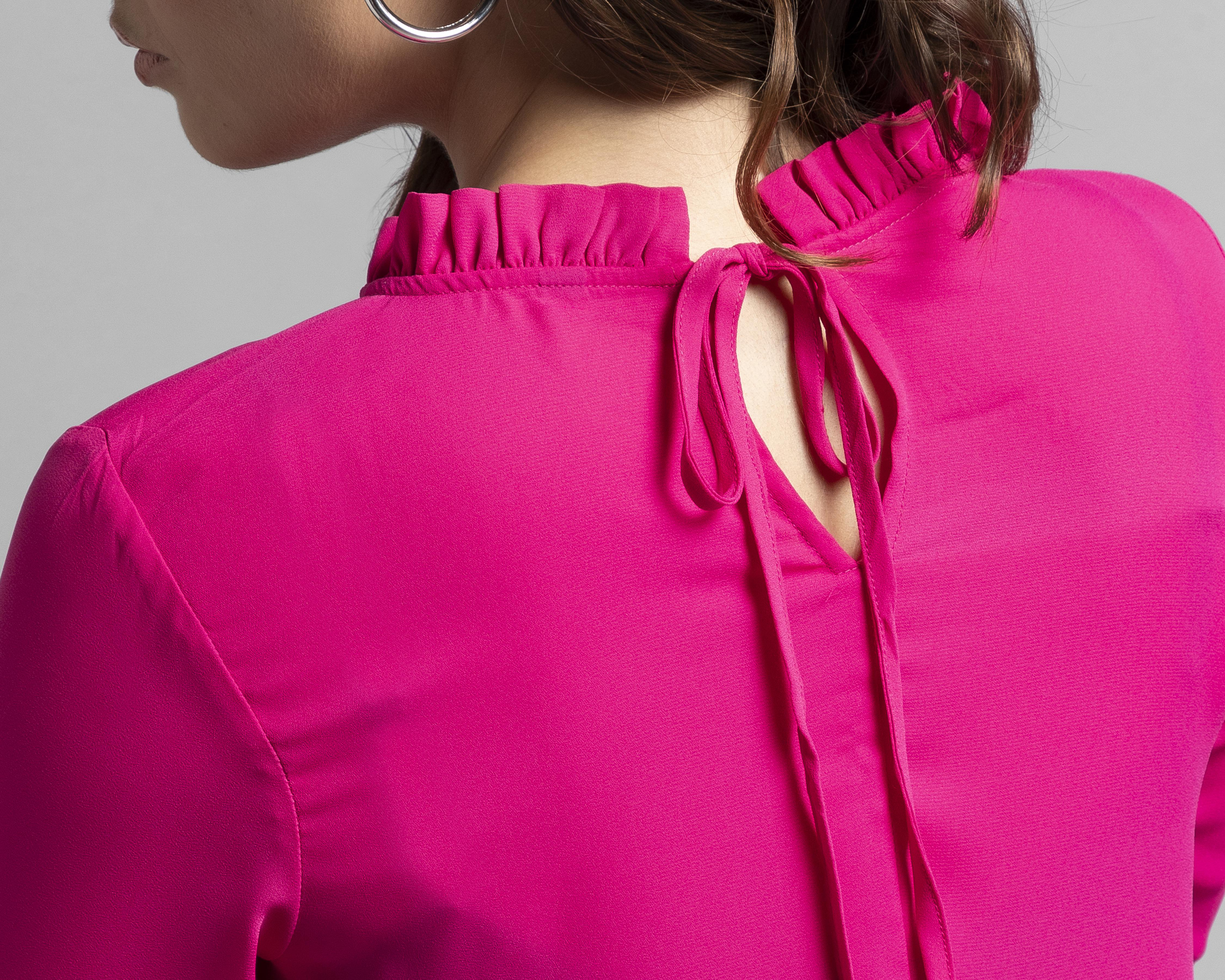 Foto 6 pulgar | Blusa Thinner Rosa con Manga Larga