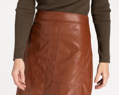 Foto 7 | Falda Corta Sahara Café con Bolsas