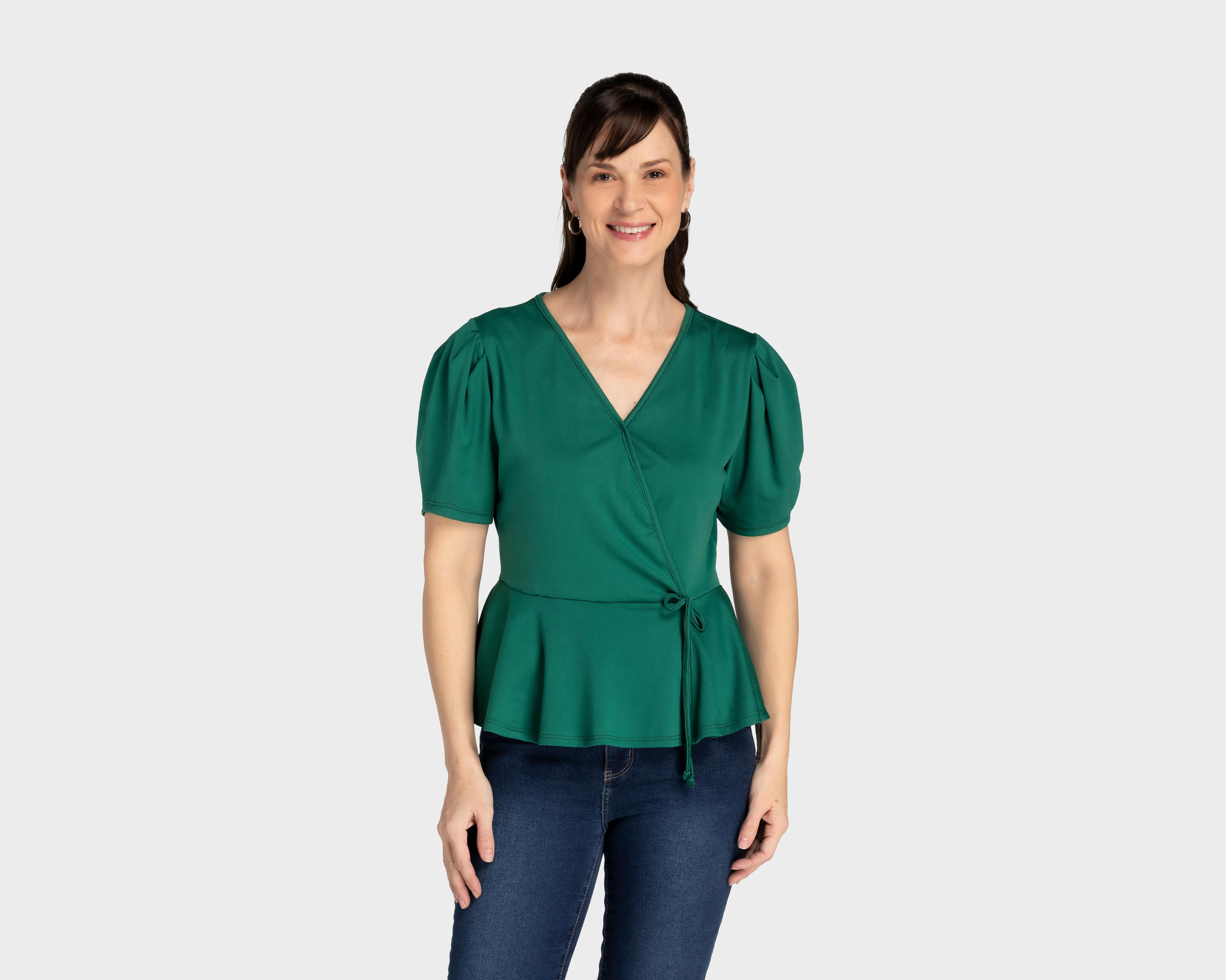 Blusa Sahara Manga Corta Verde $219