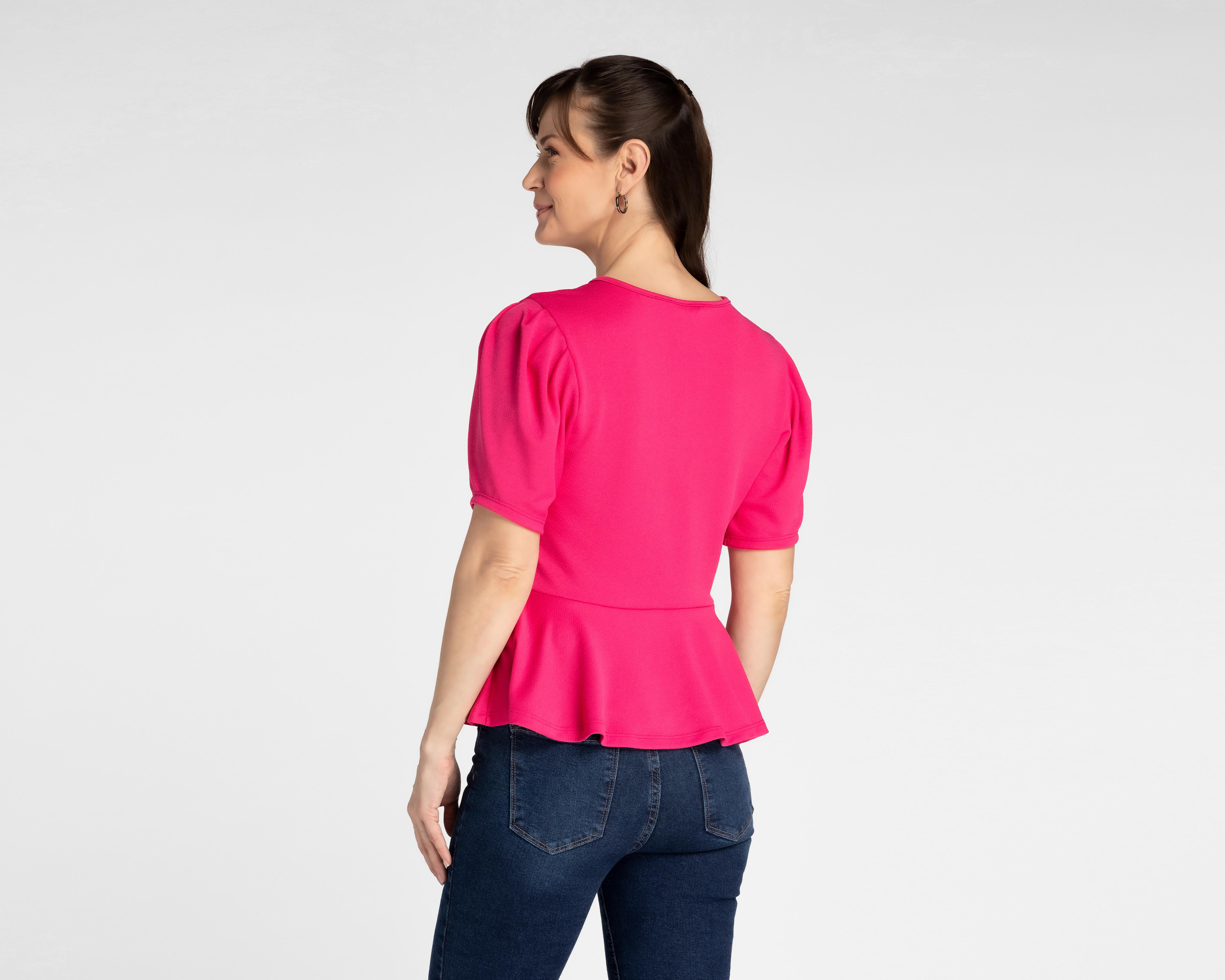 Foto 3 | Blusa Sahara Manga Corta Rosa