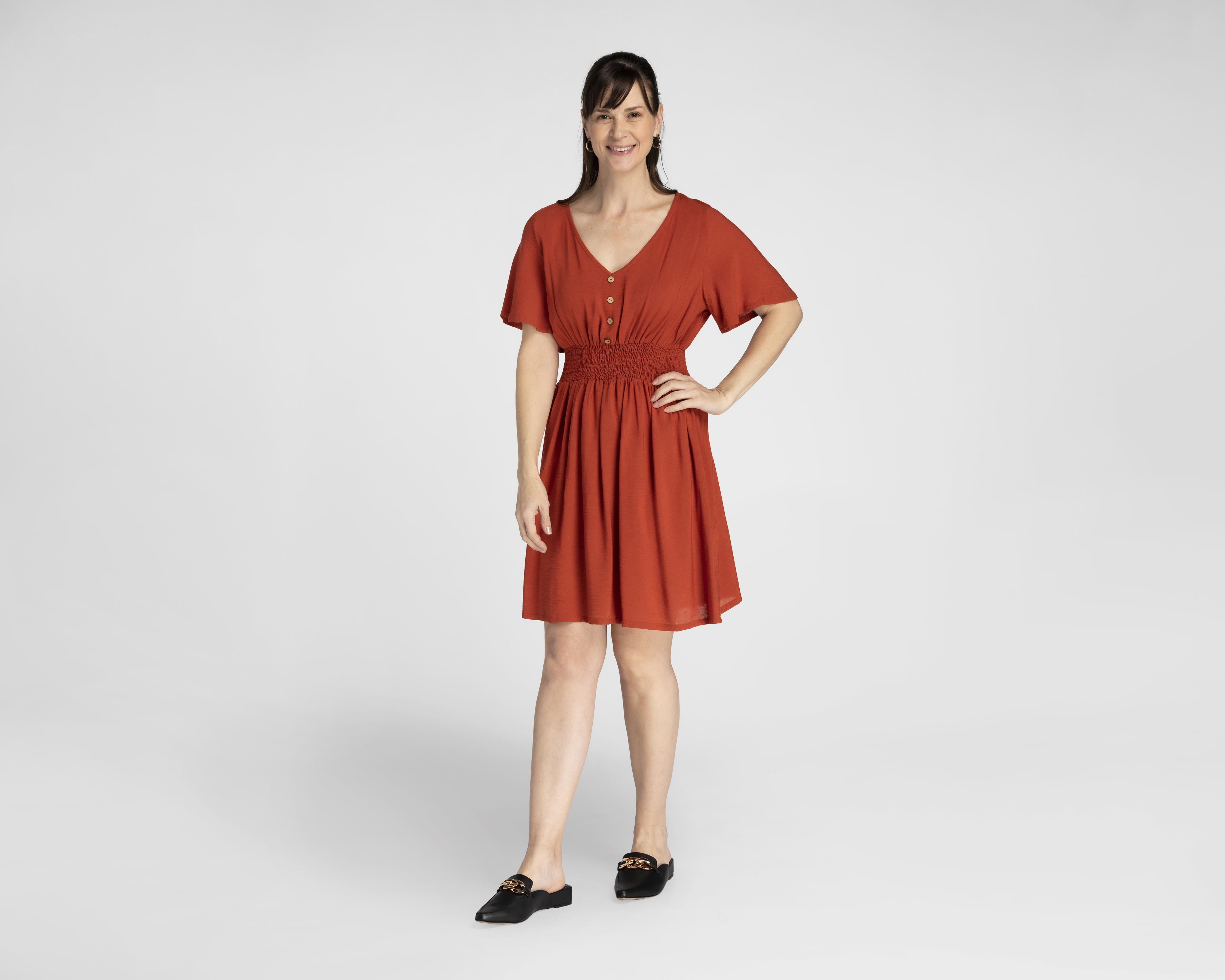 Vestido Sahara Casual Chedrón con Botones $229