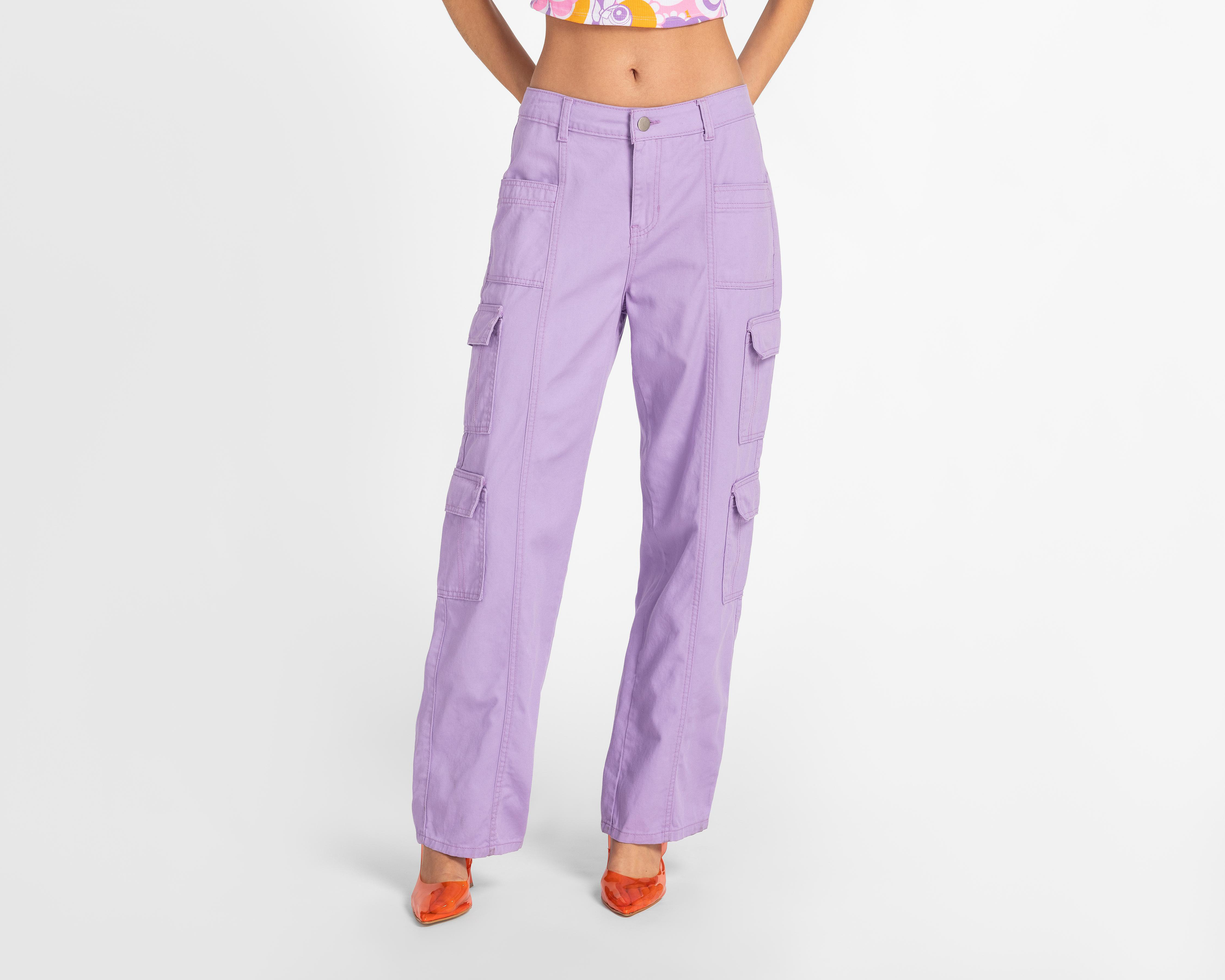 Pantalón Cargo 18 Forever Lila $210