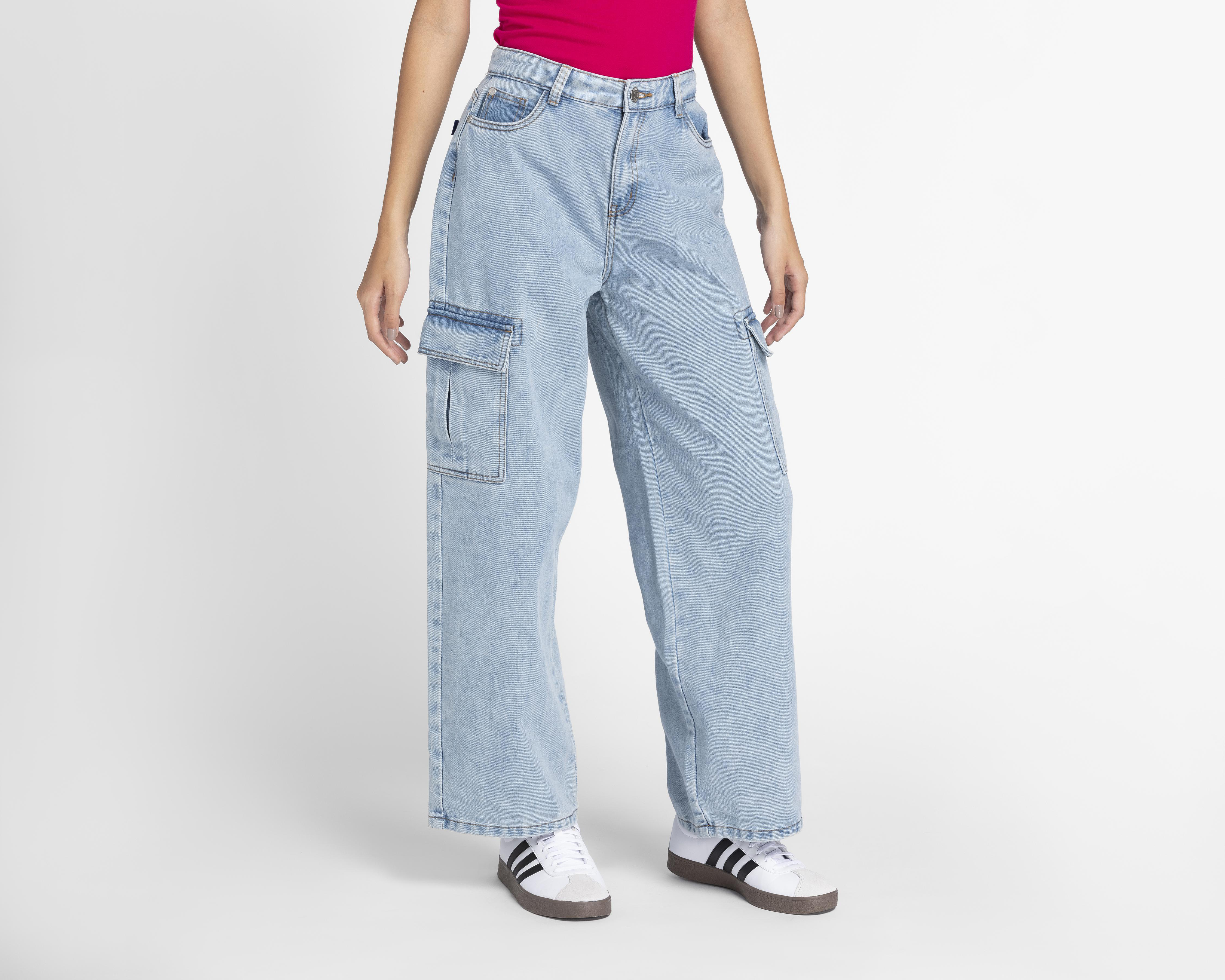 Jeans Refill Wide Leg Cargo Deslavados