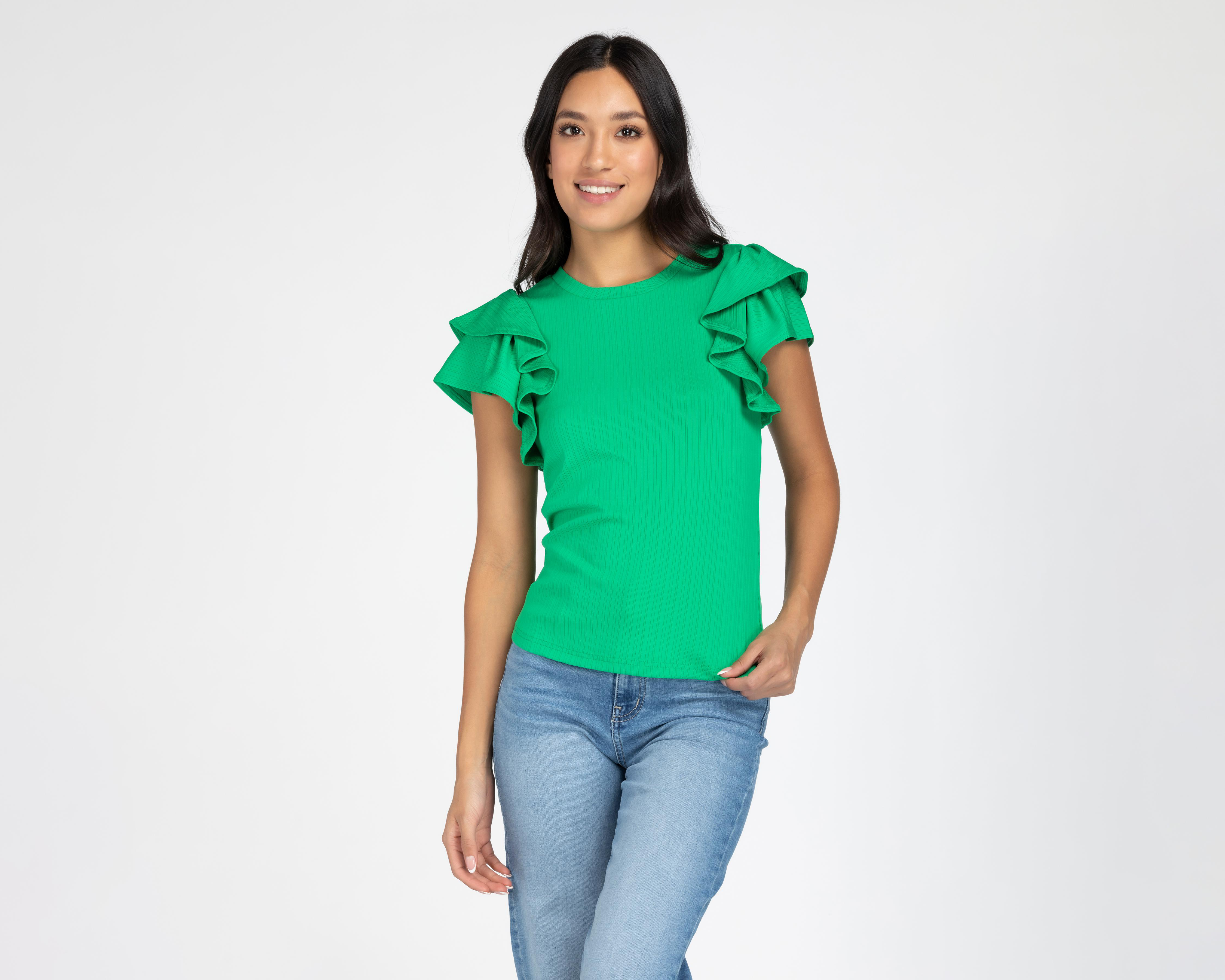 Blusa Refill Manga Corta con Olanes