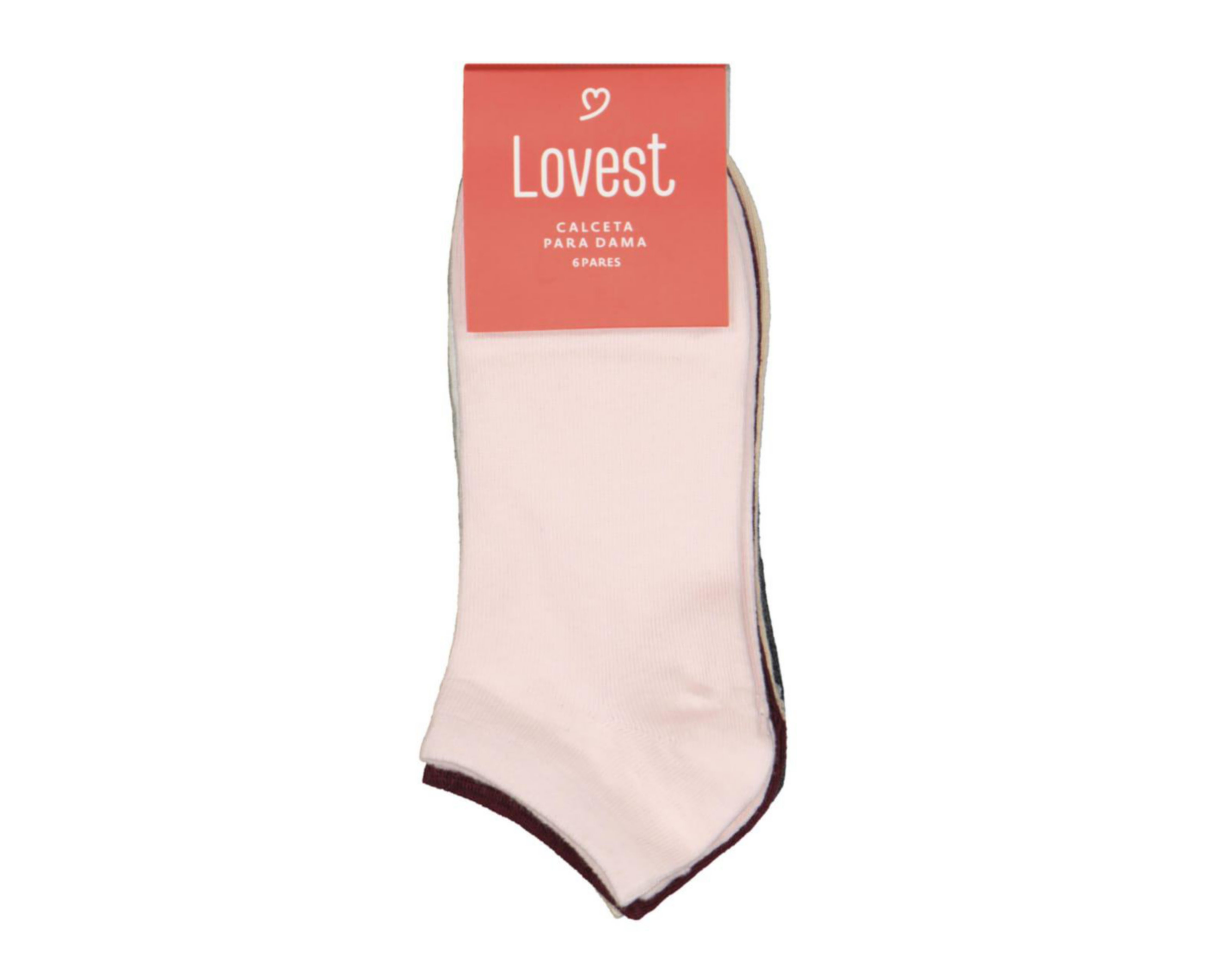 Foto 3 | Calcetas Cortas Lovest para Mujer 6 Pares