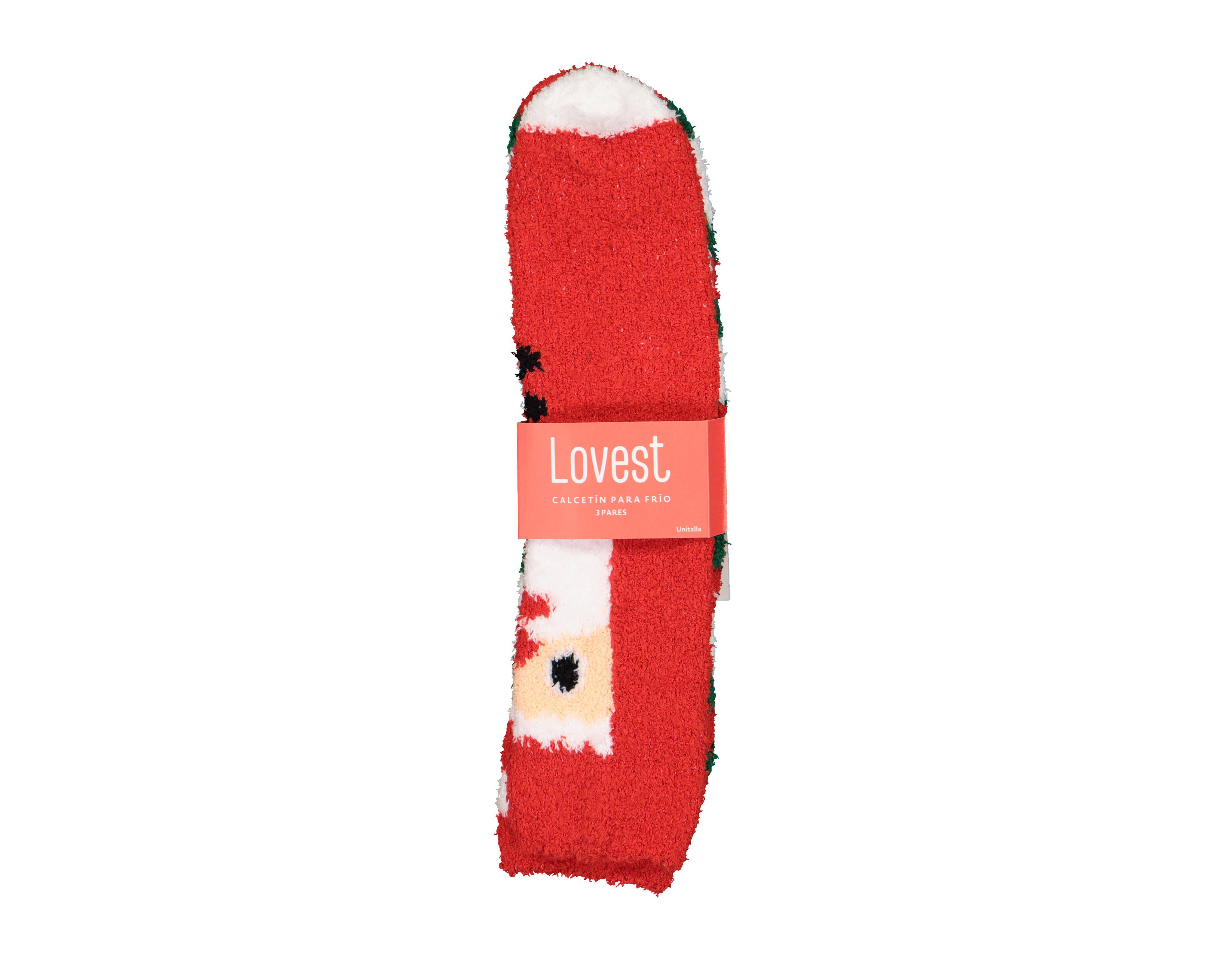 Foto 4 pulgar | Calcetas Largas Lovest Navideñas para Mujer 3 Pares