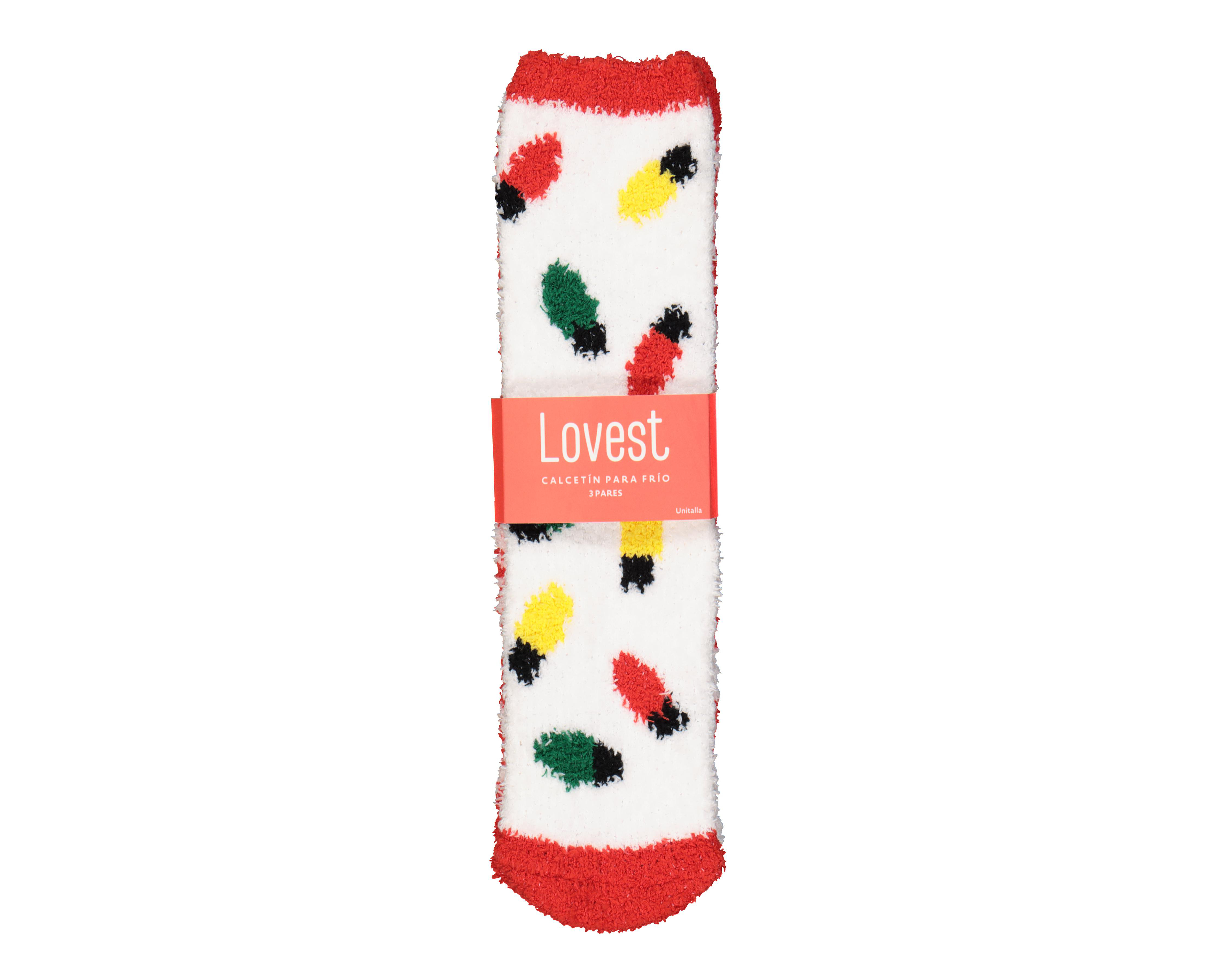 Foto 4 pulgar | Calcetas Tobilleras Lovest Navideñas para Mujer 3 Pares