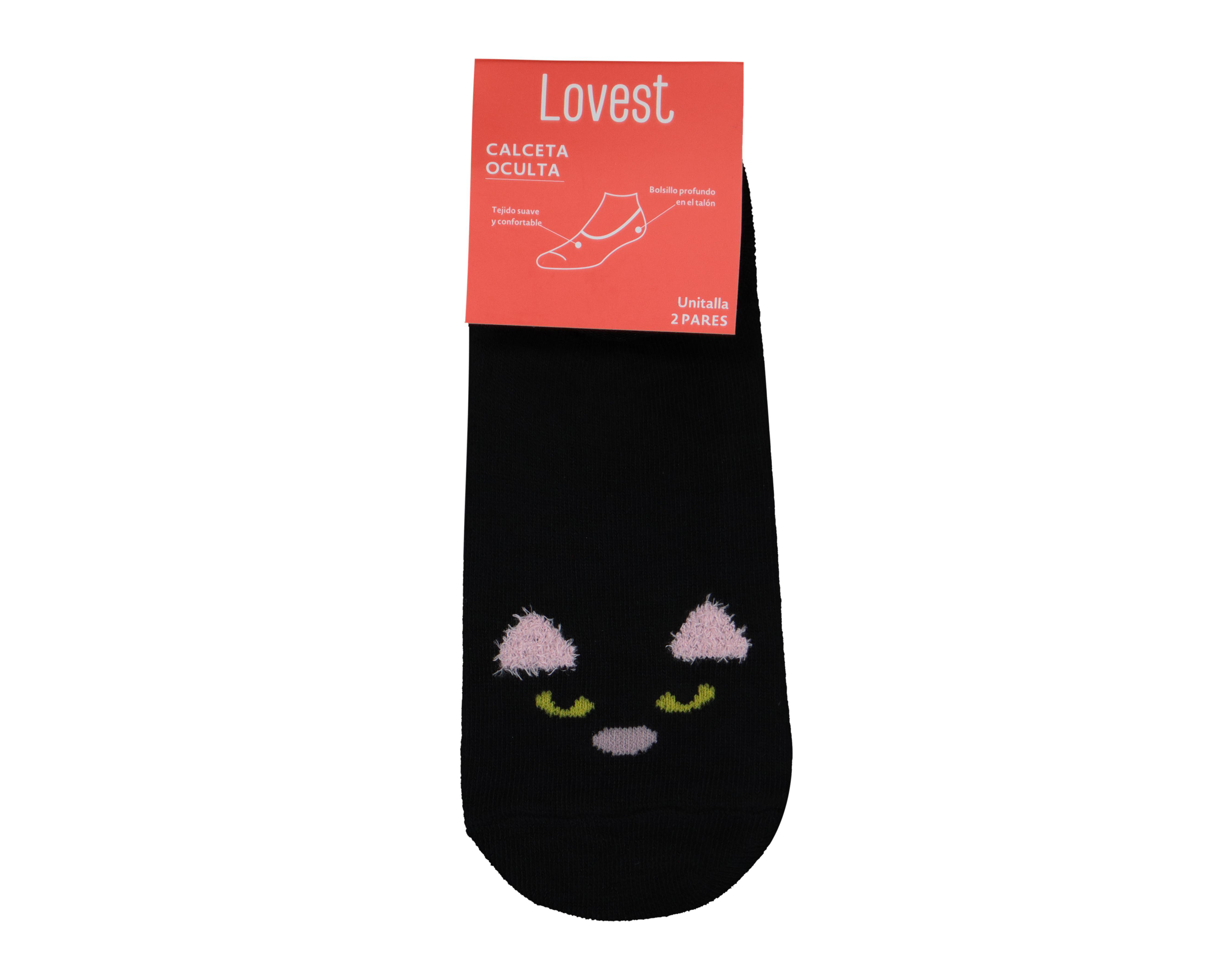 Foto 3 | Calcetas Invisibles Lovest para Mujer 2 Pares