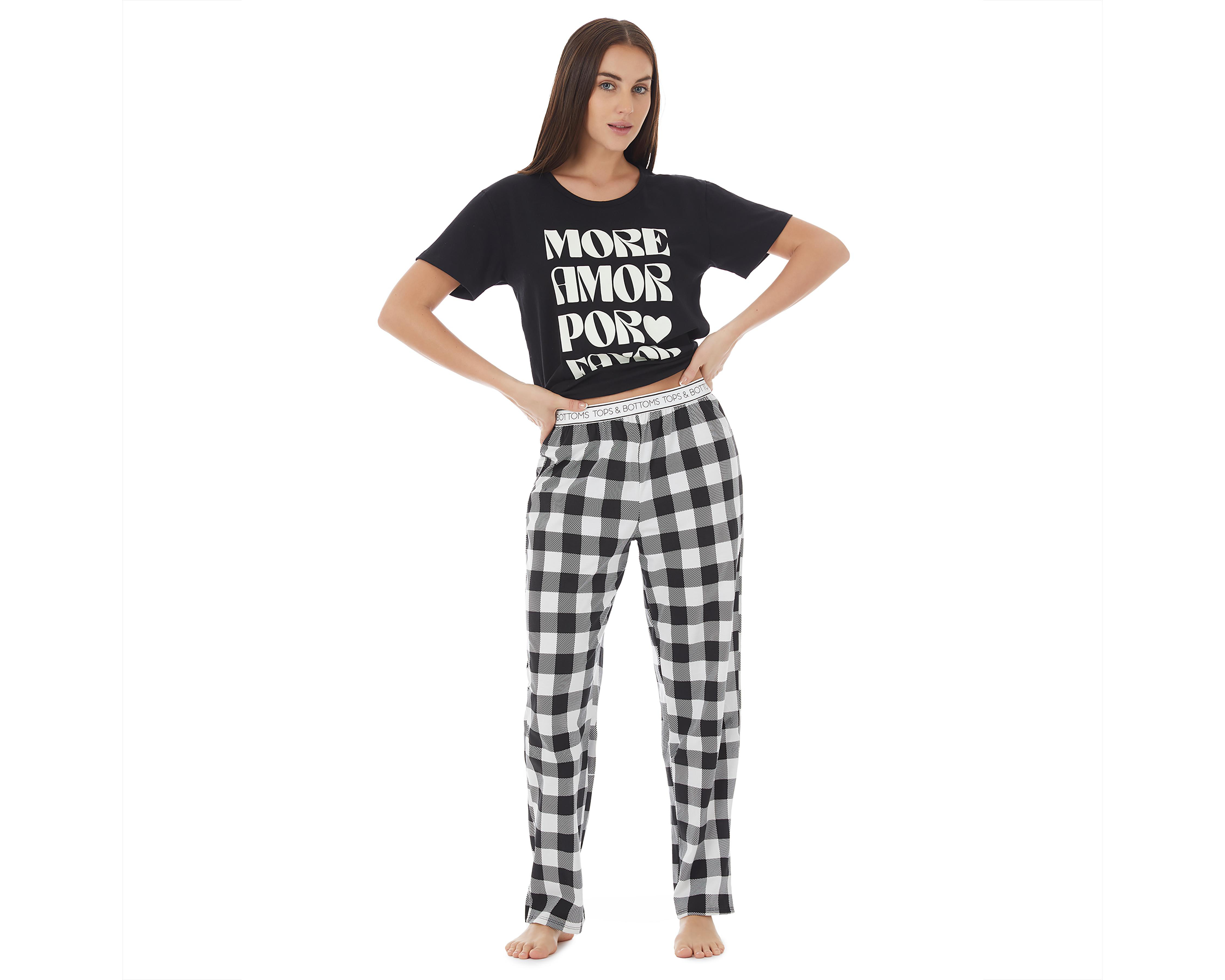 Foto 2 pulgar | Pijama Tops & Bottoms para Mujer 2 Piezas