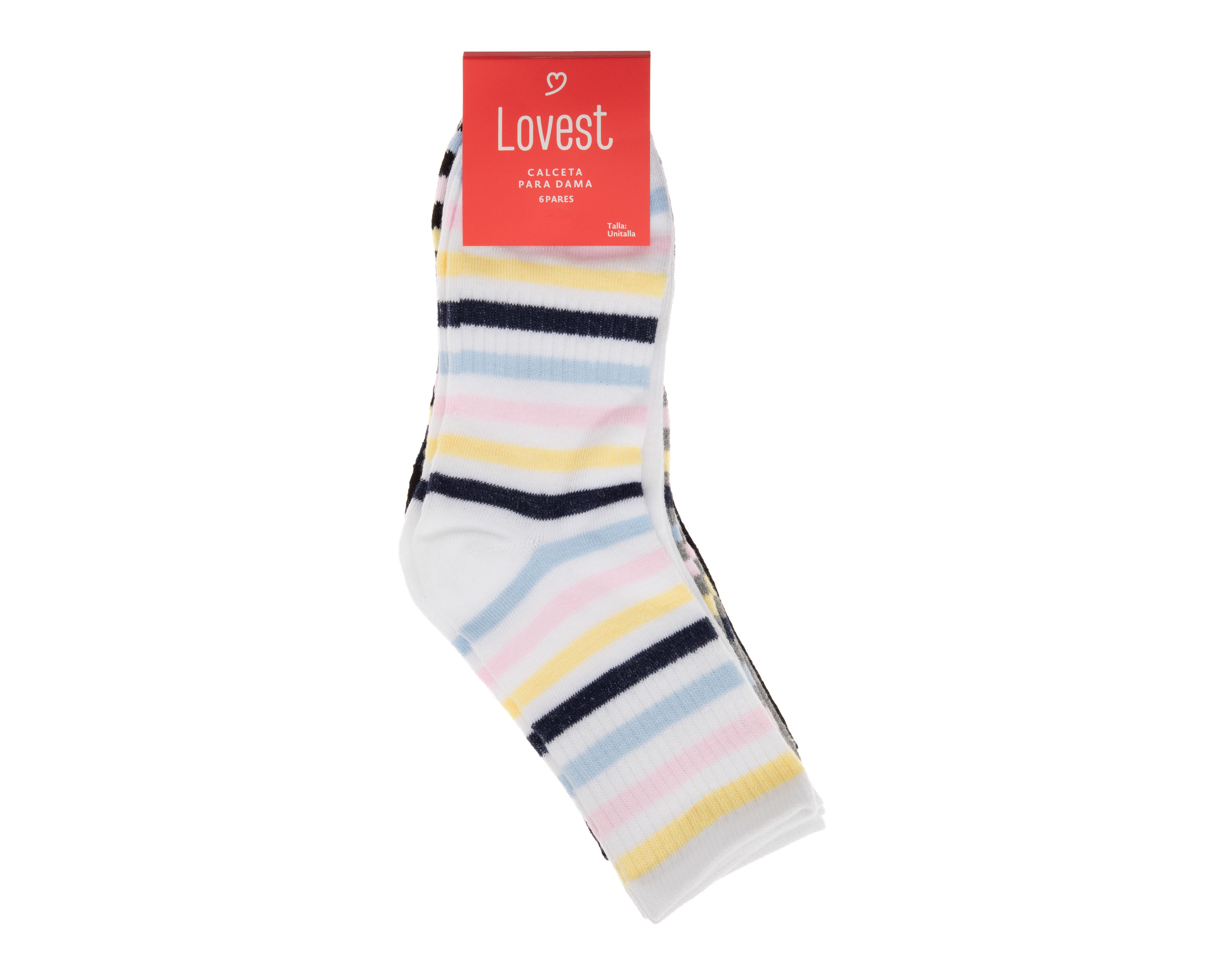 Foto 4 pulgar | Calcetas Largas Lovest para Mujer 6 Pares
