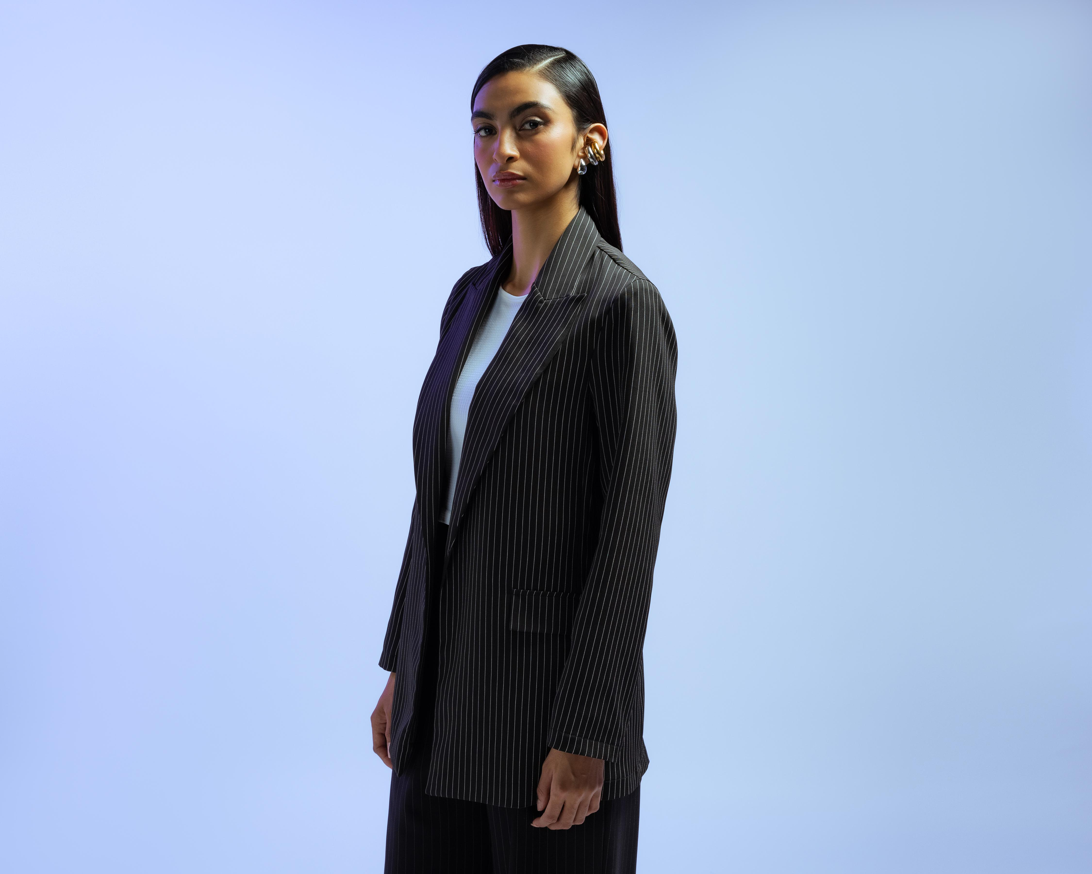 Foto 2 | Blazer Azul Strona para Mujer