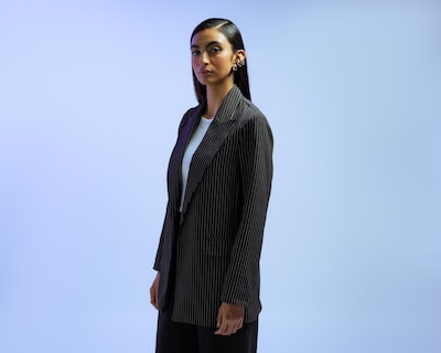 Foto 2 | Blazer Azul Strona para Mujer