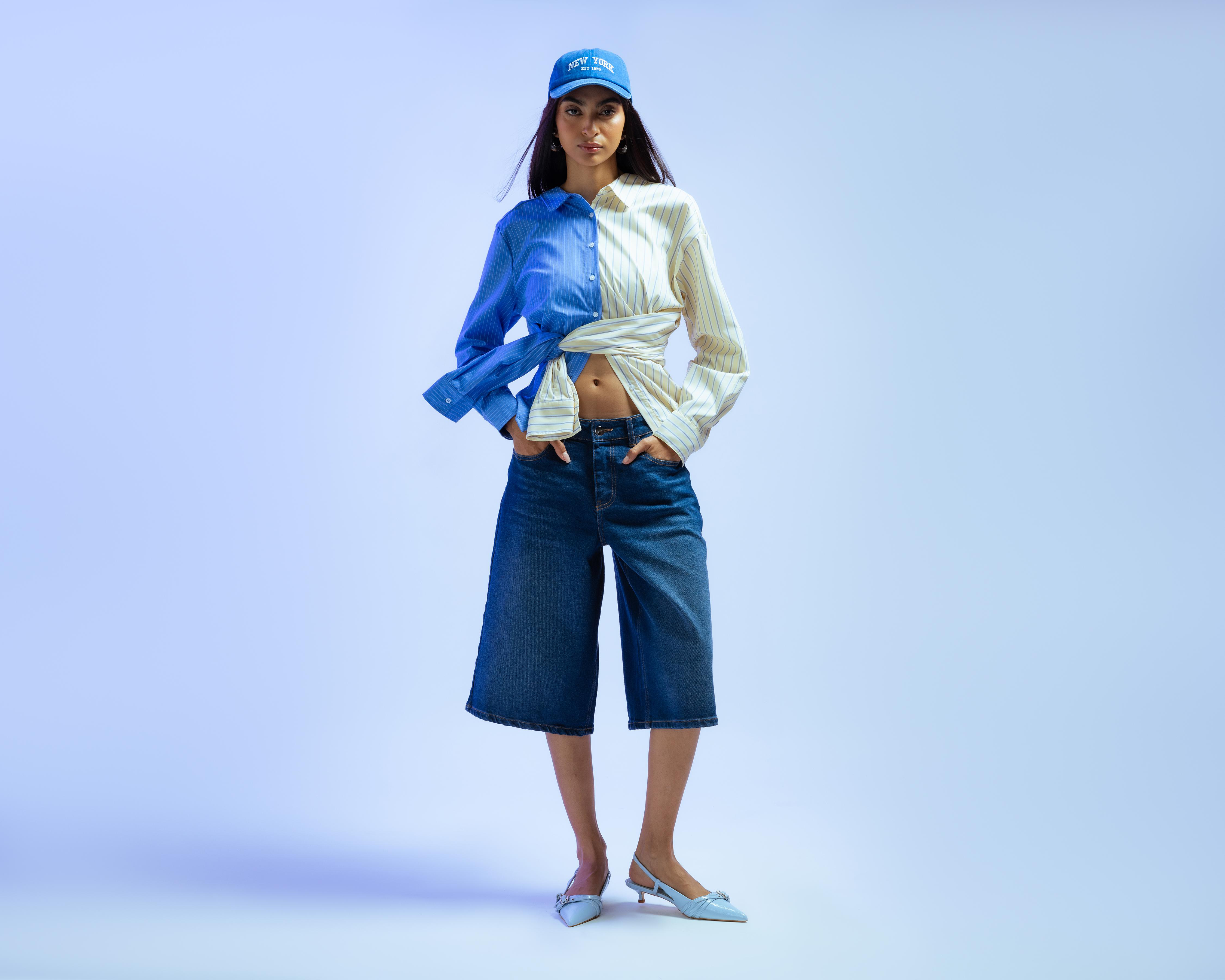 Pantalón Capri Strona de Mezclilla para Mujer