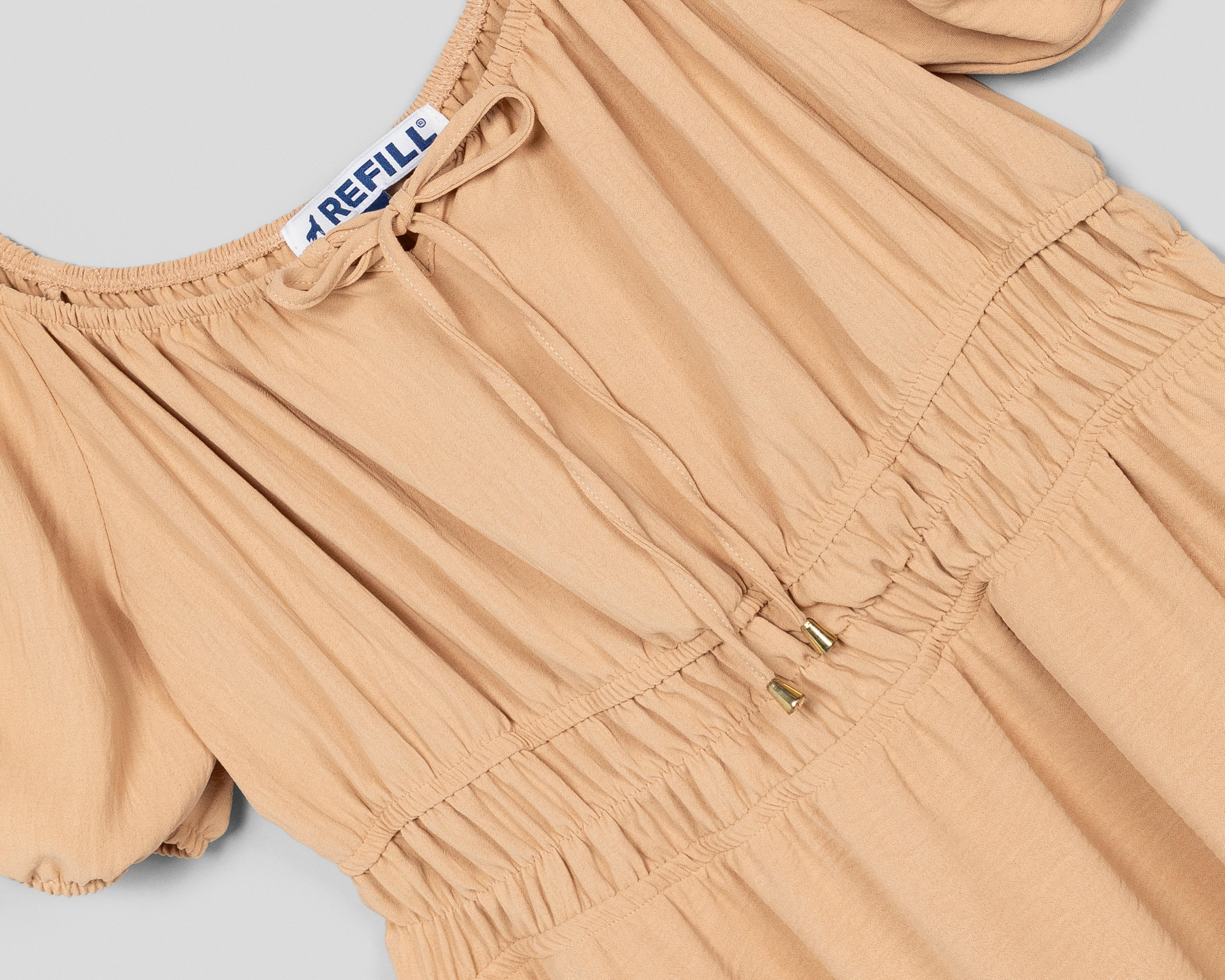 Foto 4 pulgar | Vestido Casual Refill Manga Corta  Beige Juvenil