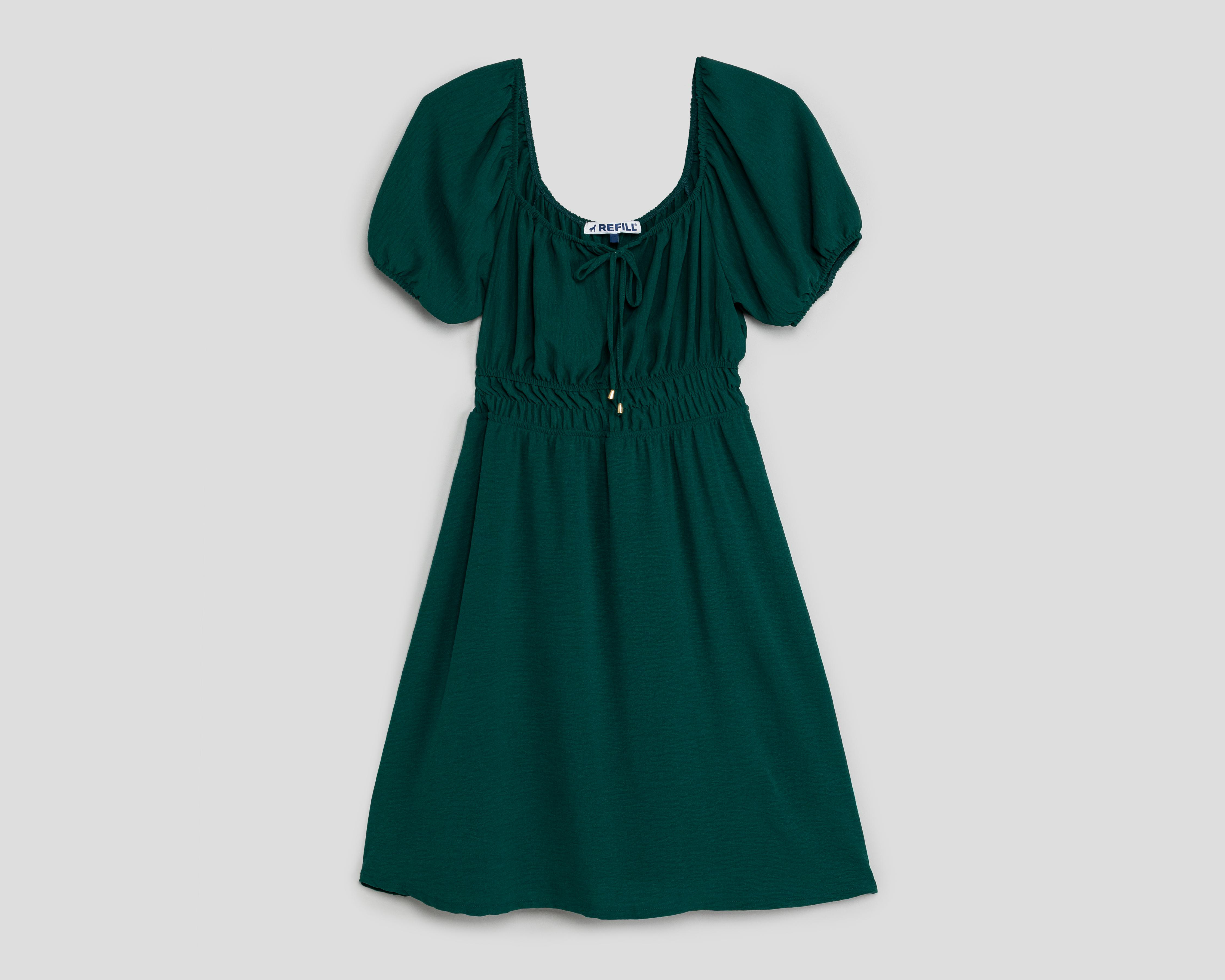 Foto 2 pulgar | Vestido Casual Refill Manga Corta Verde Jade Juvenil