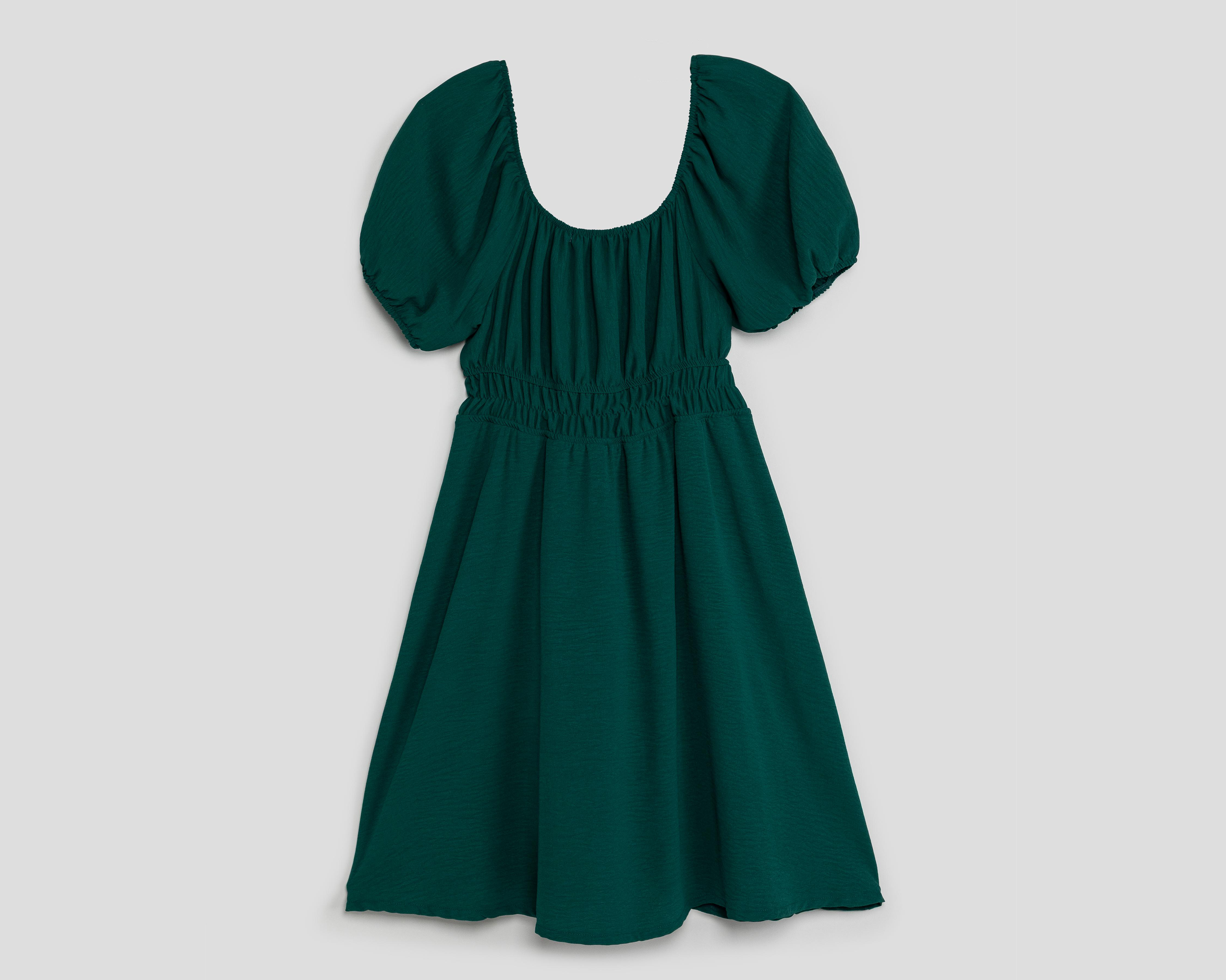 Foto 2 | Vestido Casual Refill Manga Corta Verde Jade Juvenil
