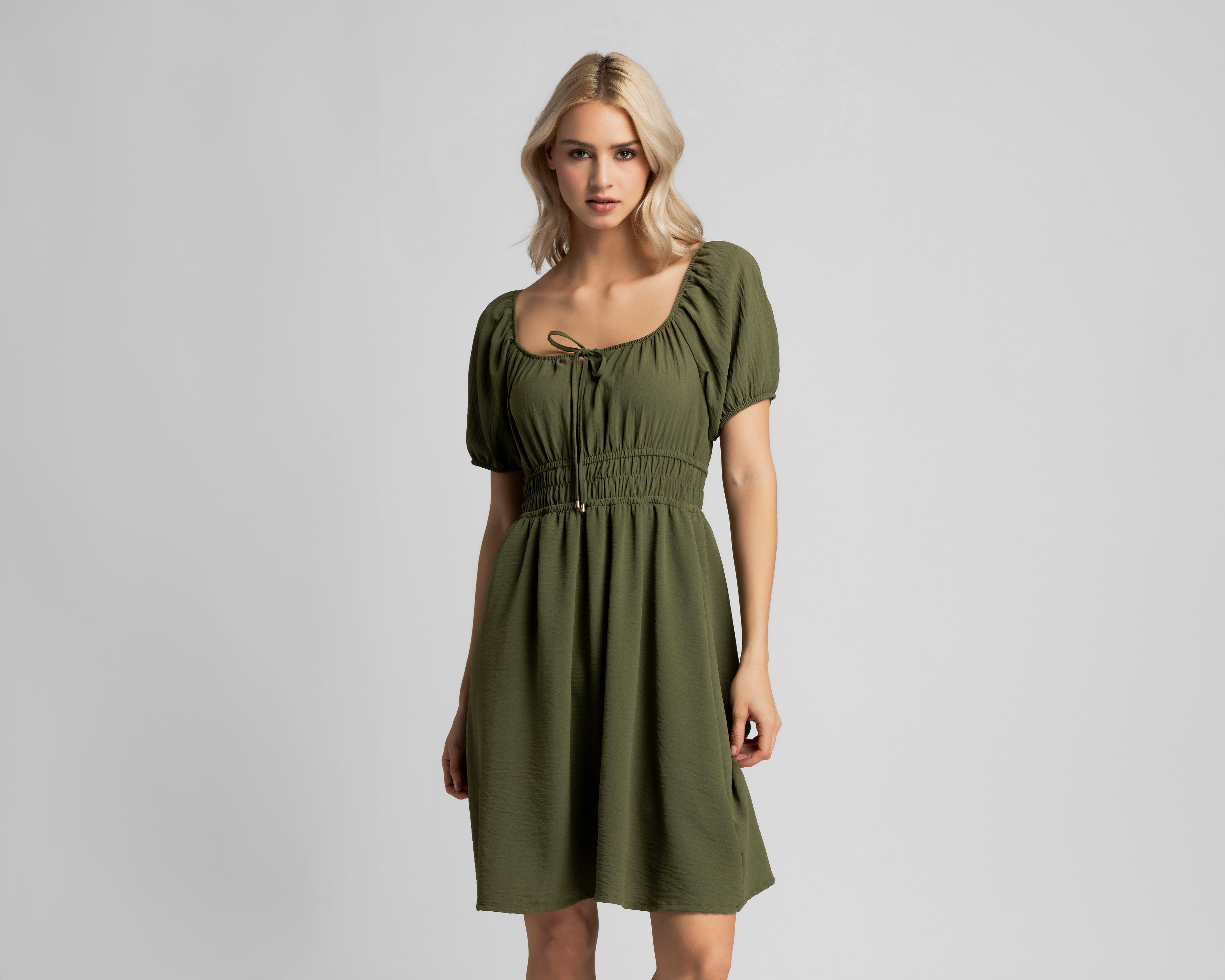 Foto 2 pulgar | Vestido Casual Refill Verde para Mujer