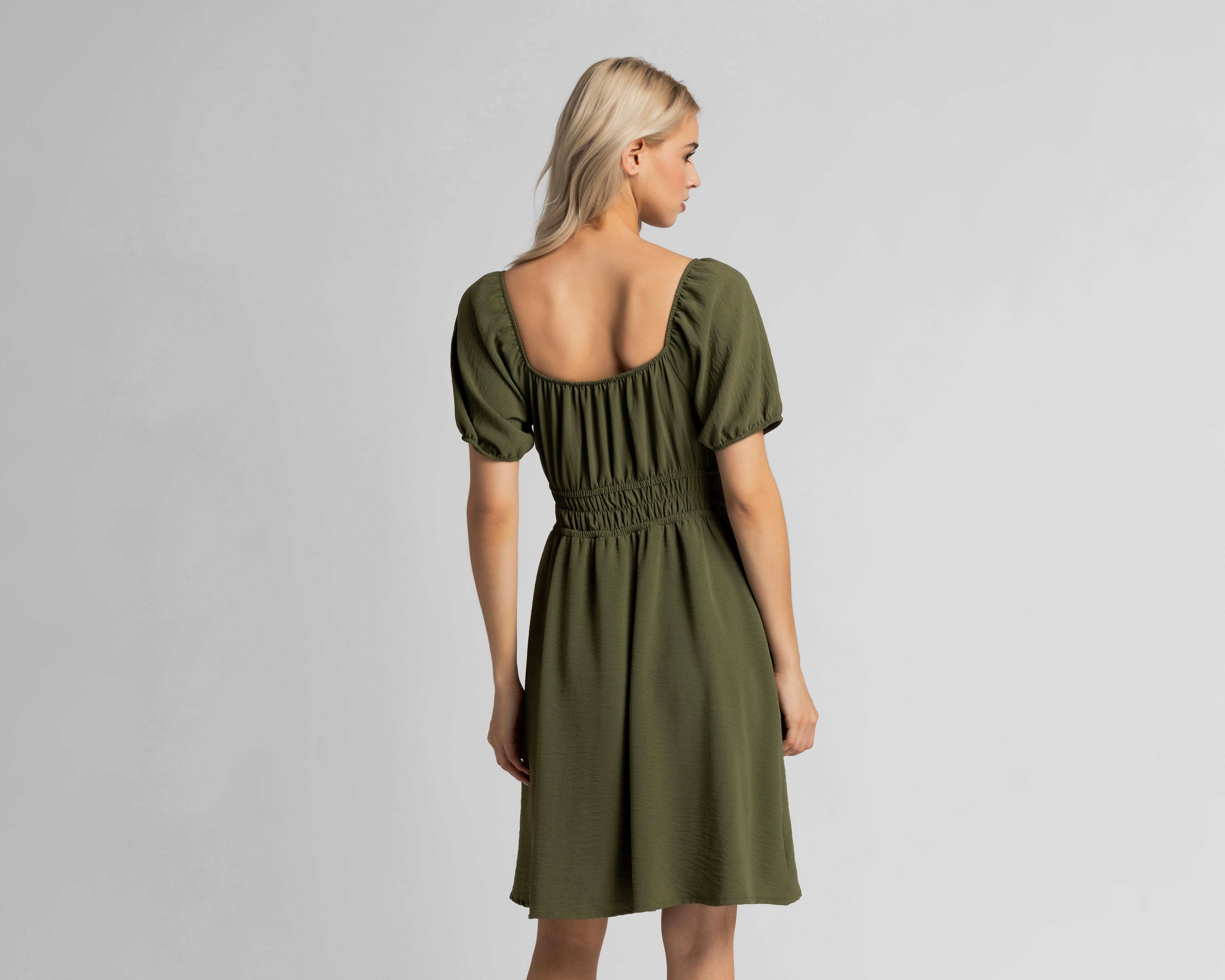 Foto 4 pulgar | Vestido Casual Refill Verde para Mujer