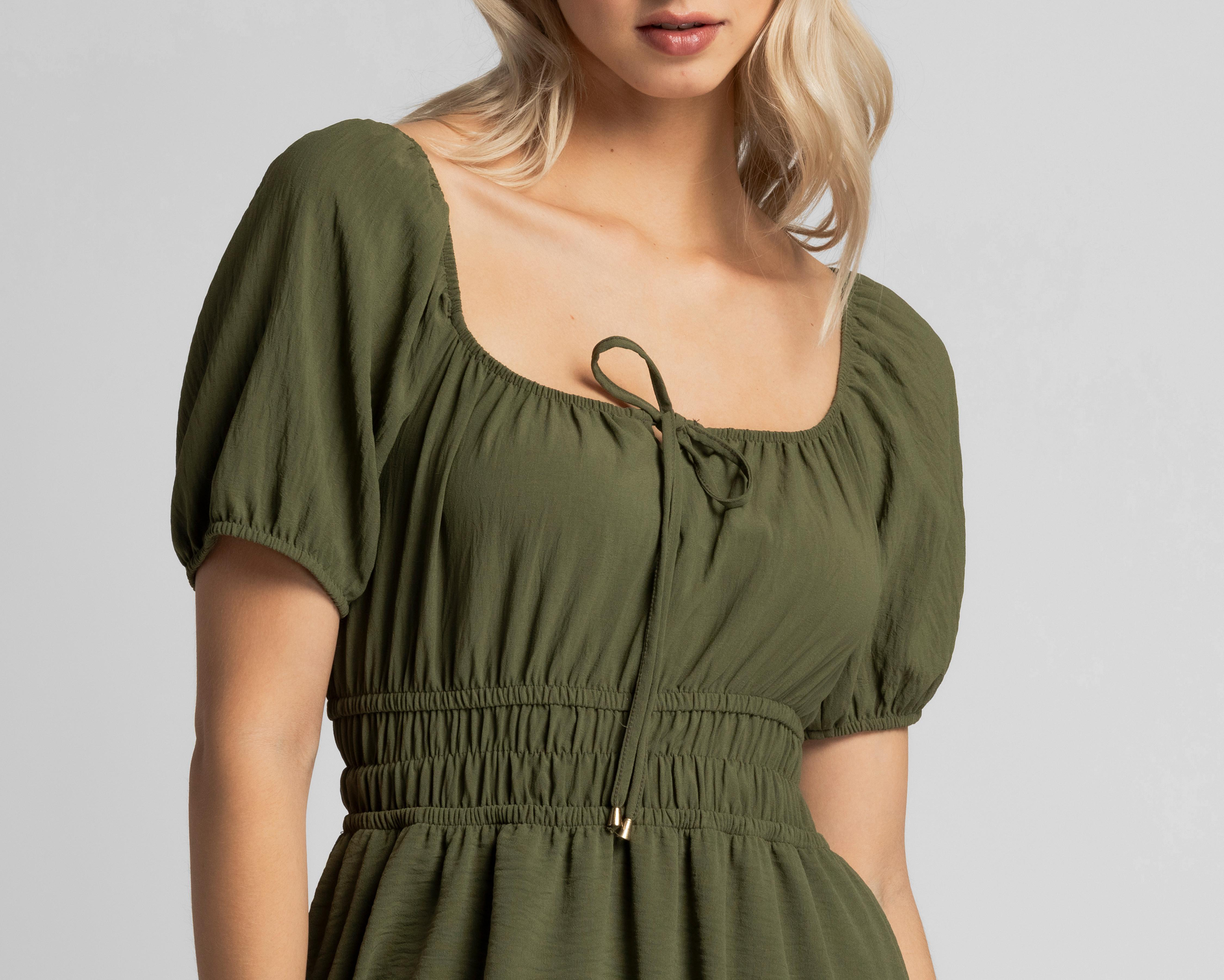 Foto 5 pulgar | Vestido Casual Refill Verde para Mujer