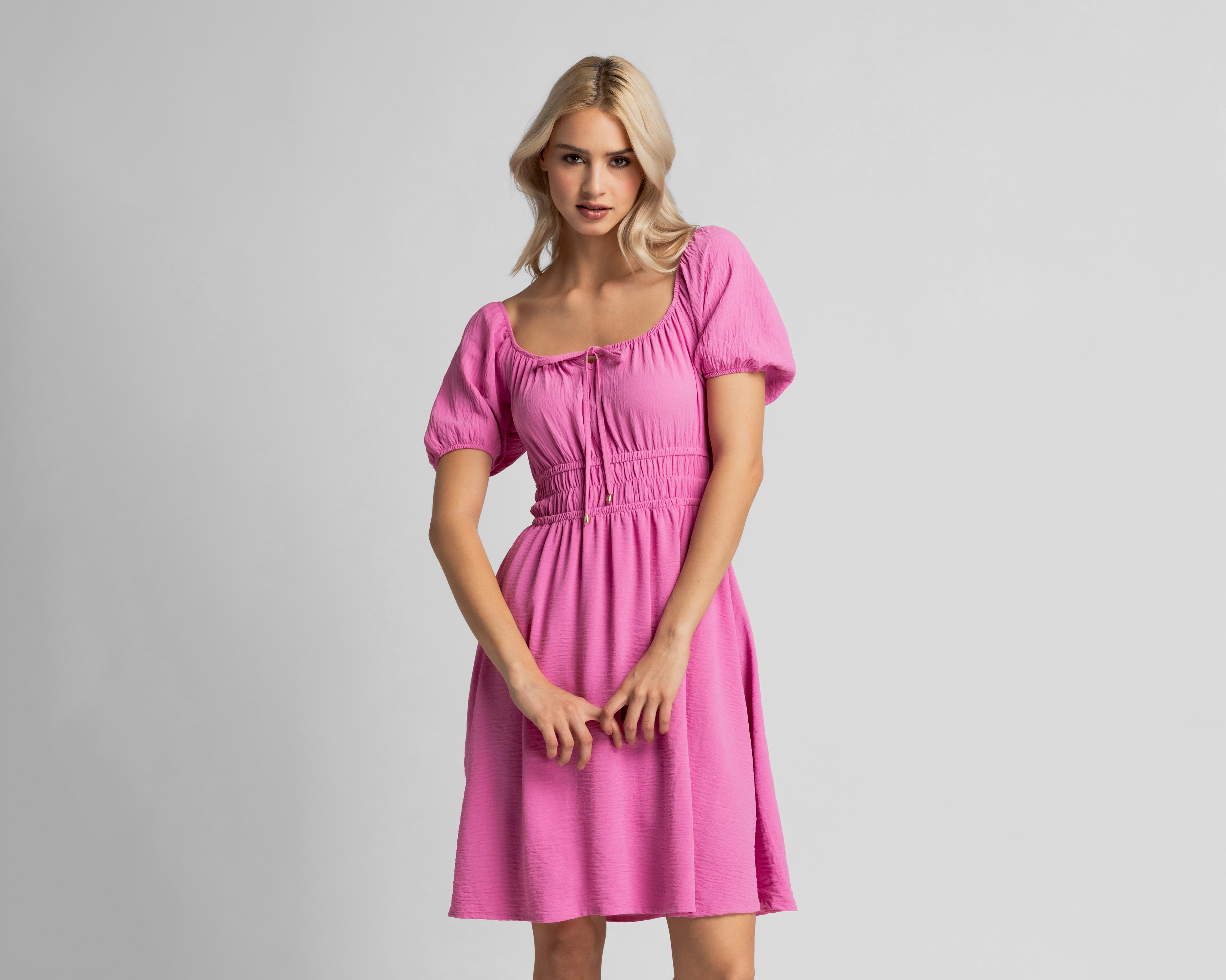 Vestido Casual Refill Manga Corta con Cintura Elástica Juvenil $299