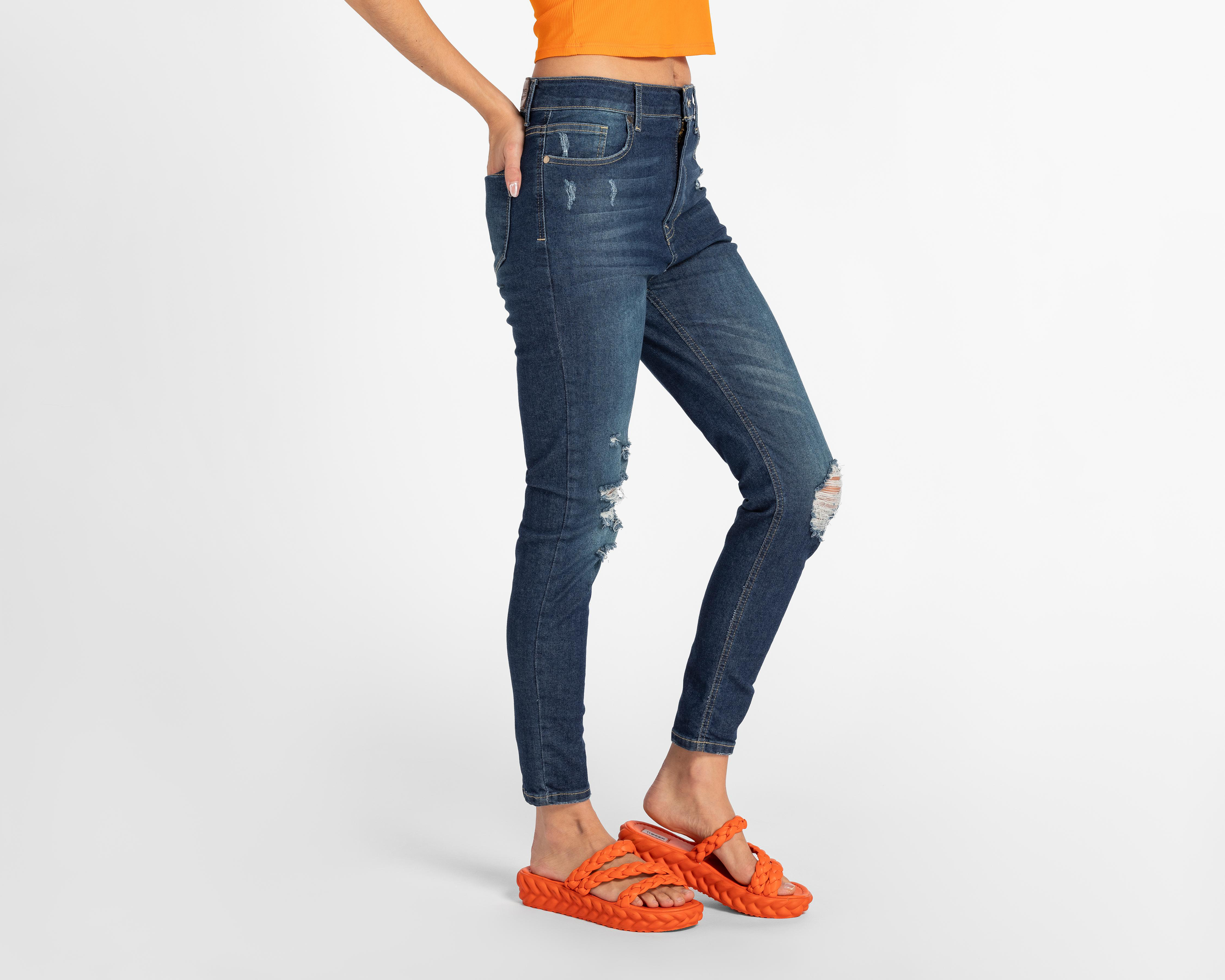 Foto 1 | Jeans 18 Forever Skinny con Destrucciones