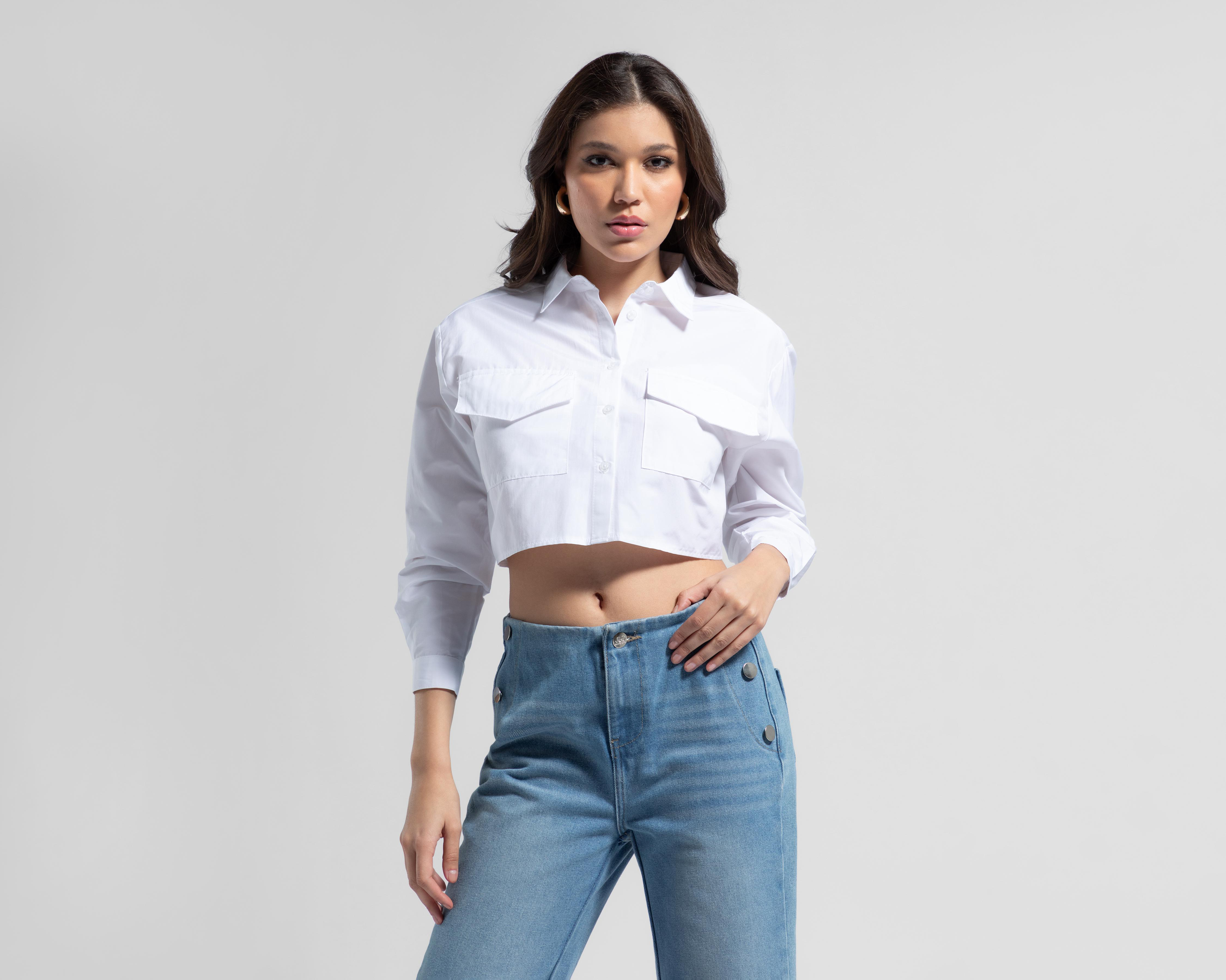 Blusa Jennifer Lopez Manga Larga con Botones
