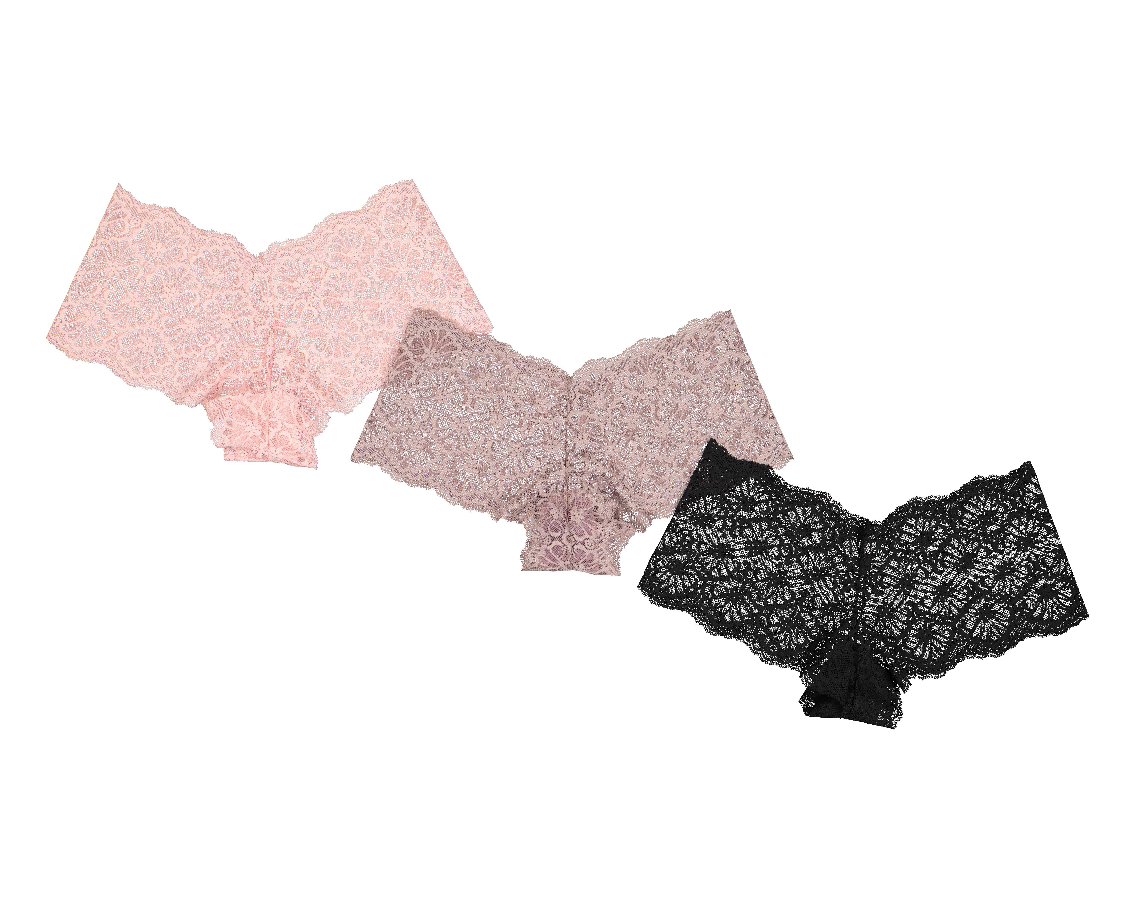 Foto 2 pulgar | Bóxer Valeria Intimates de Encaje para Mujer 3 Pack