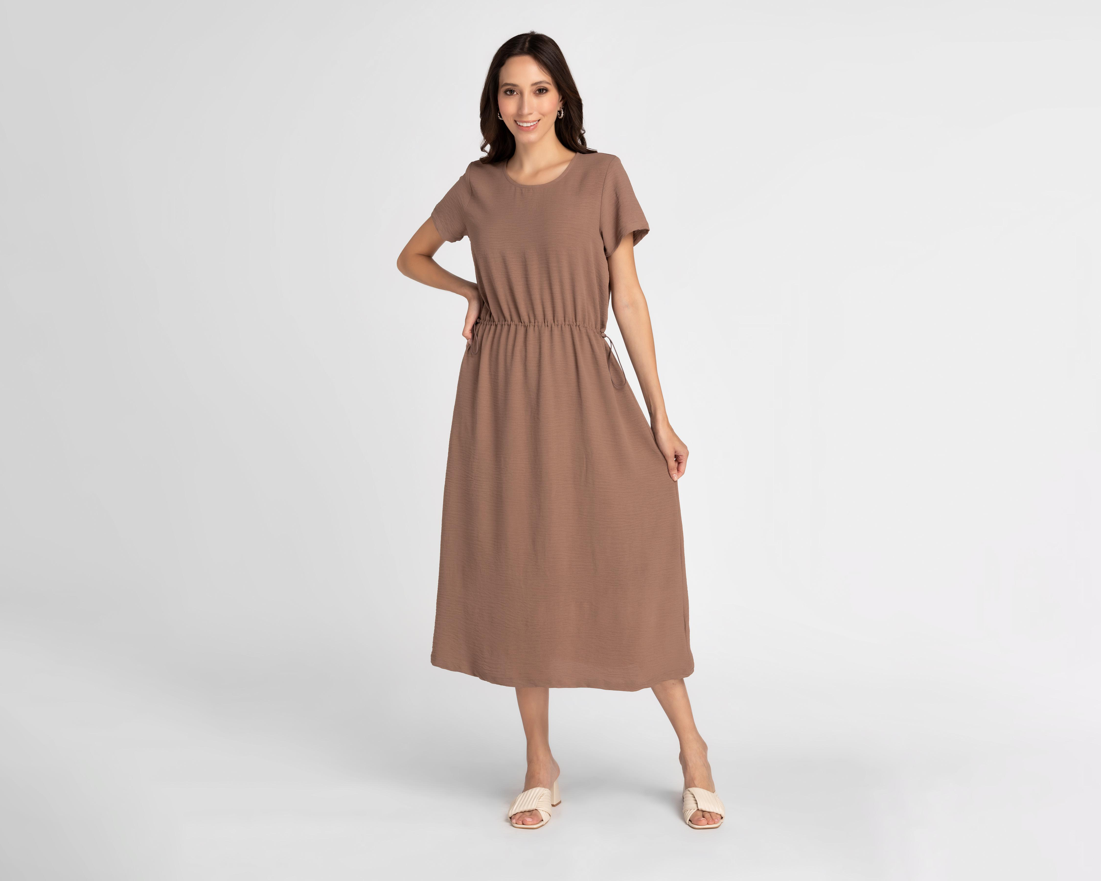 Vestido Sahara Casual Midi con Cintura Ajustable