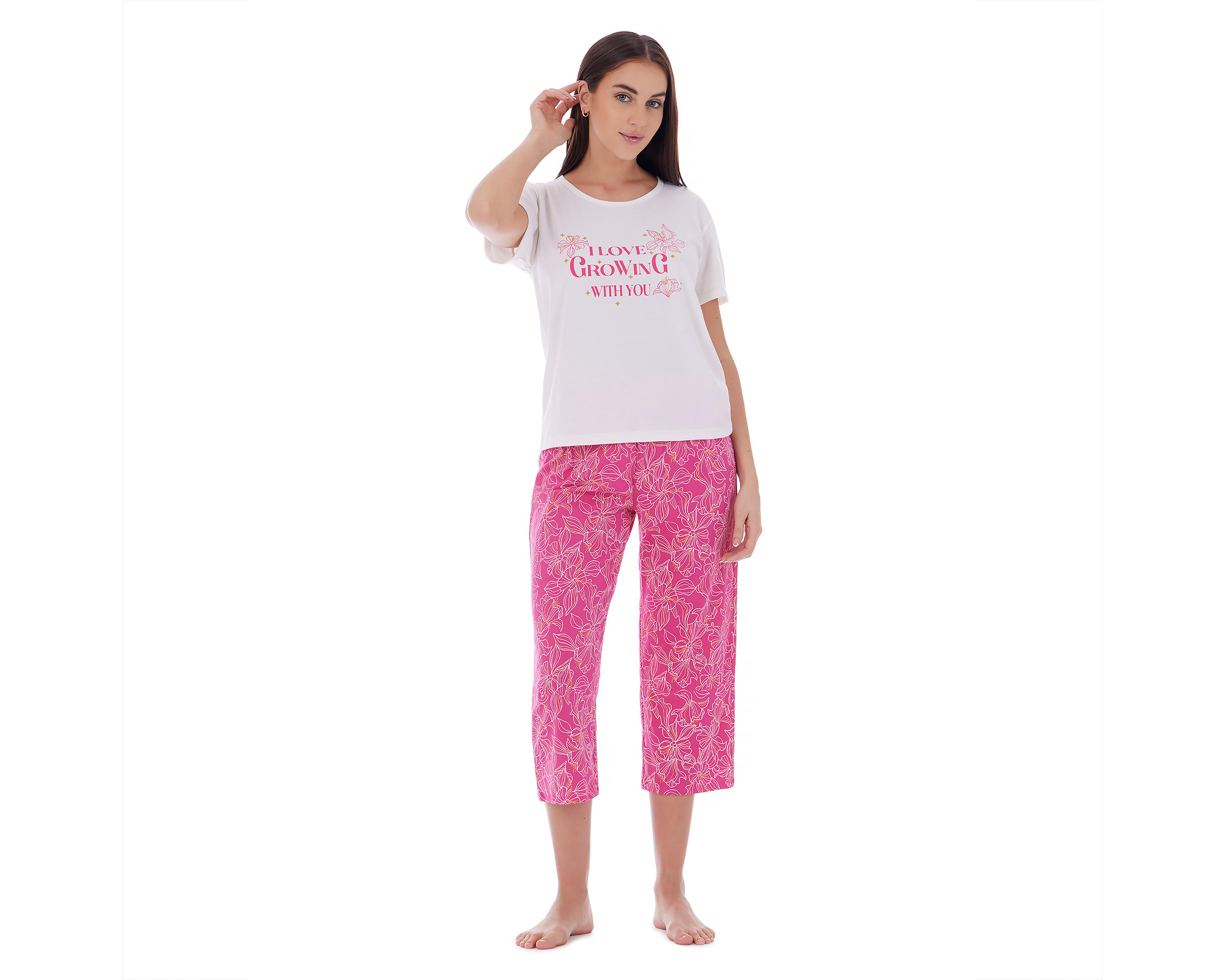 Foto 2 pulgar | Pijama Tops & Bottoms para Mujer 2 Piezas