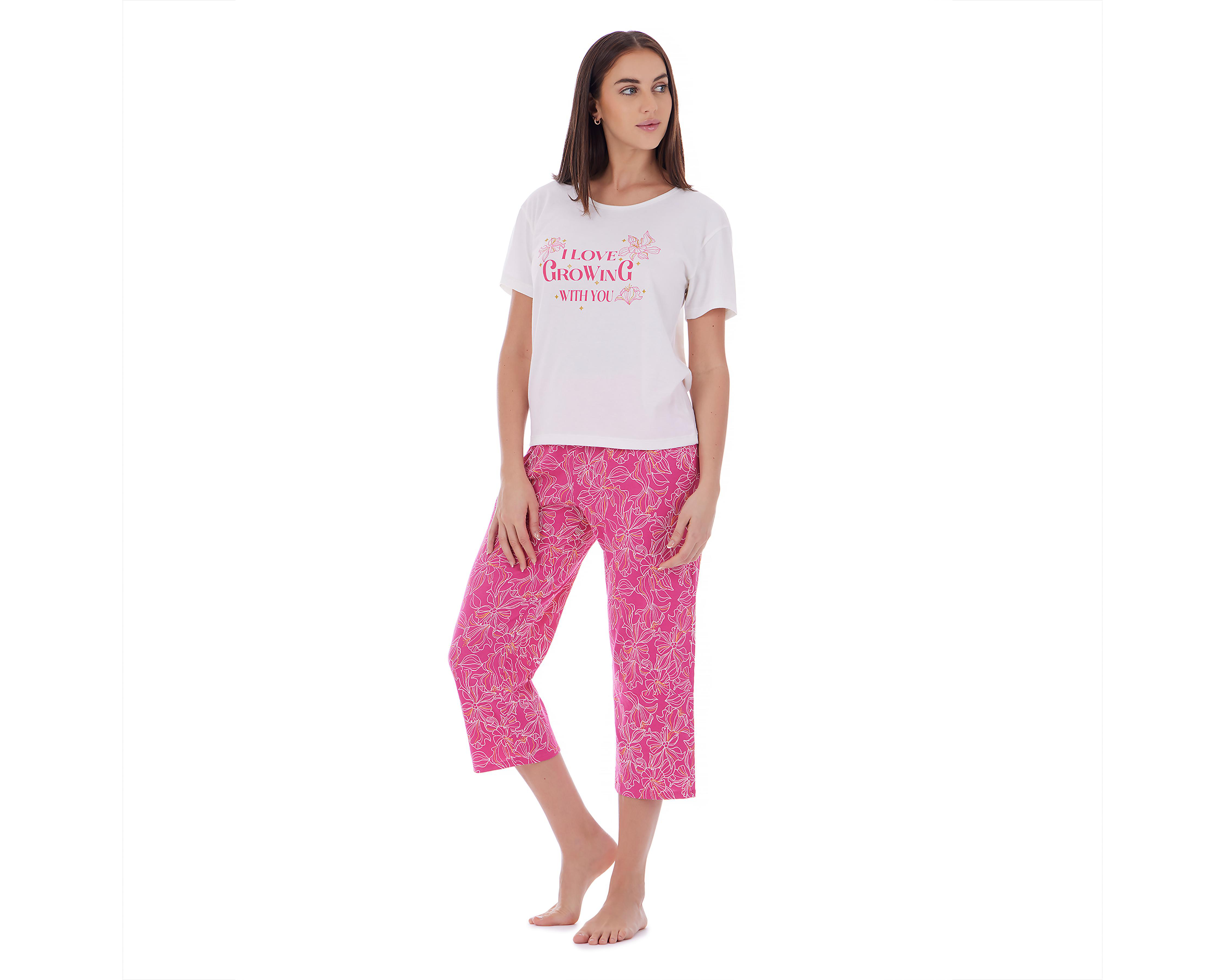 Foto 5 pulgar | Pijama Tops & Bottoms para Mujer 2 Piezas