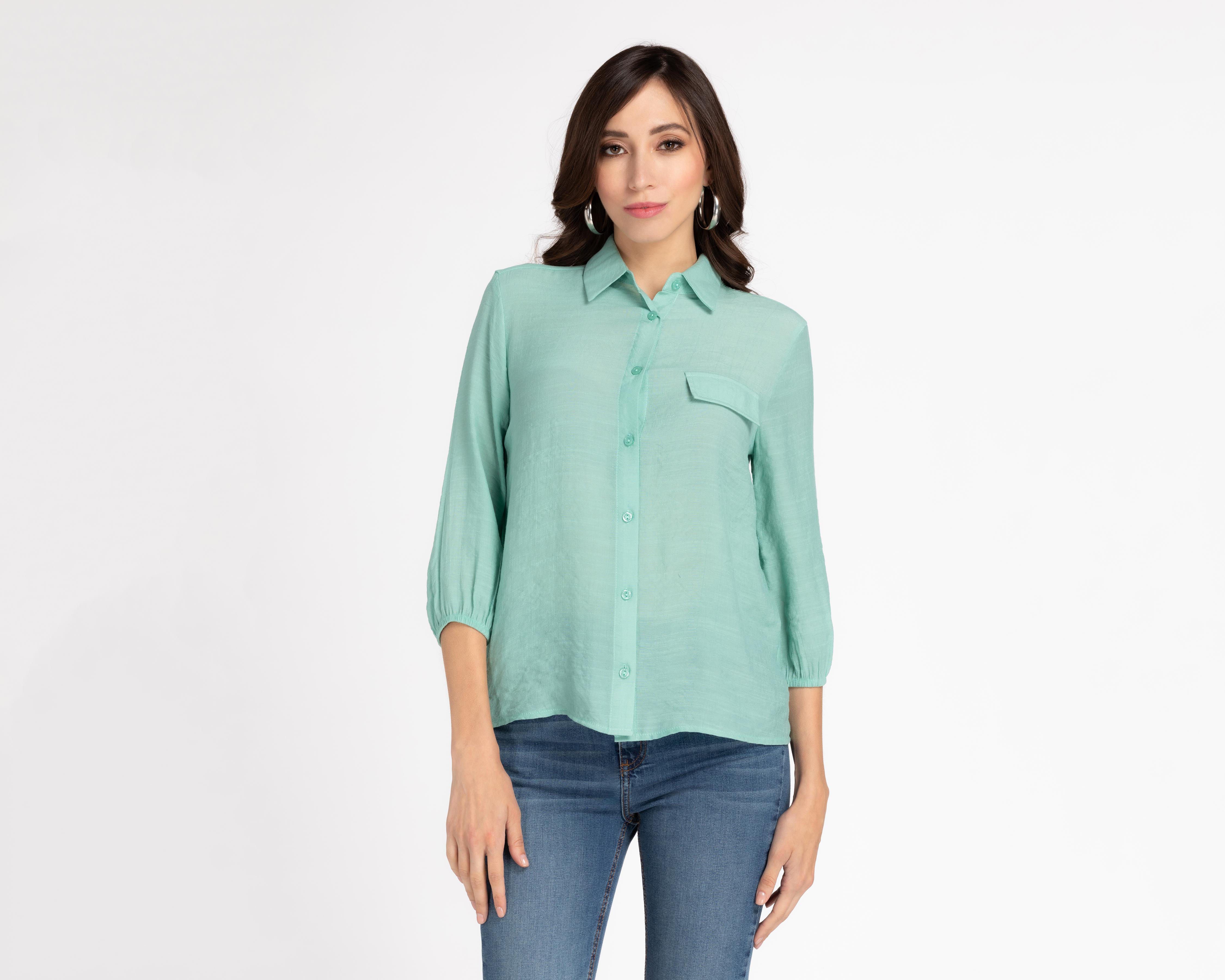 Foto 1 | Blusa Jennifer Lopez Manga 3/4 con Botones