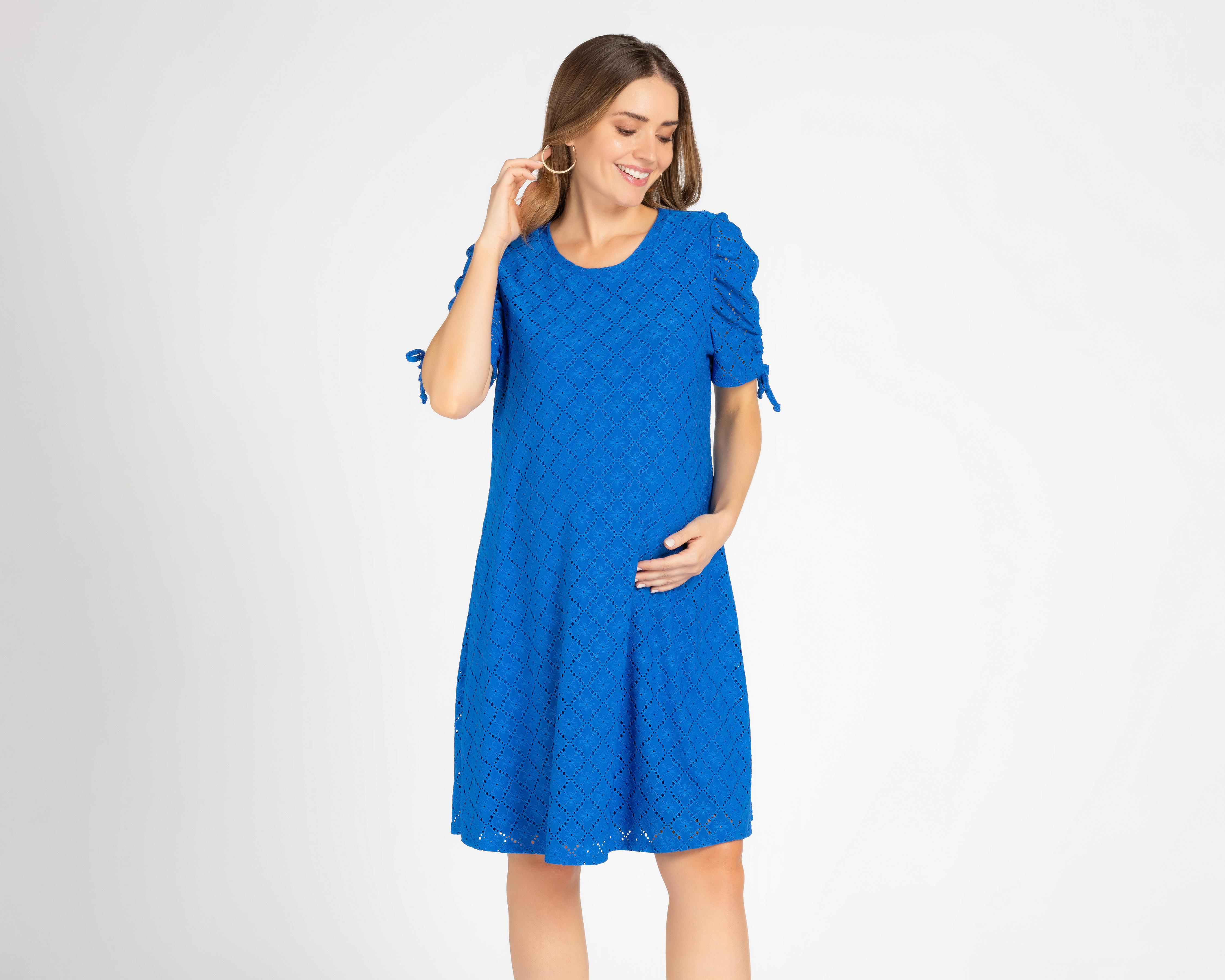 Foto 5 pulgar | Vestido de Maternidad Mamá Bella Azul con Elevadores