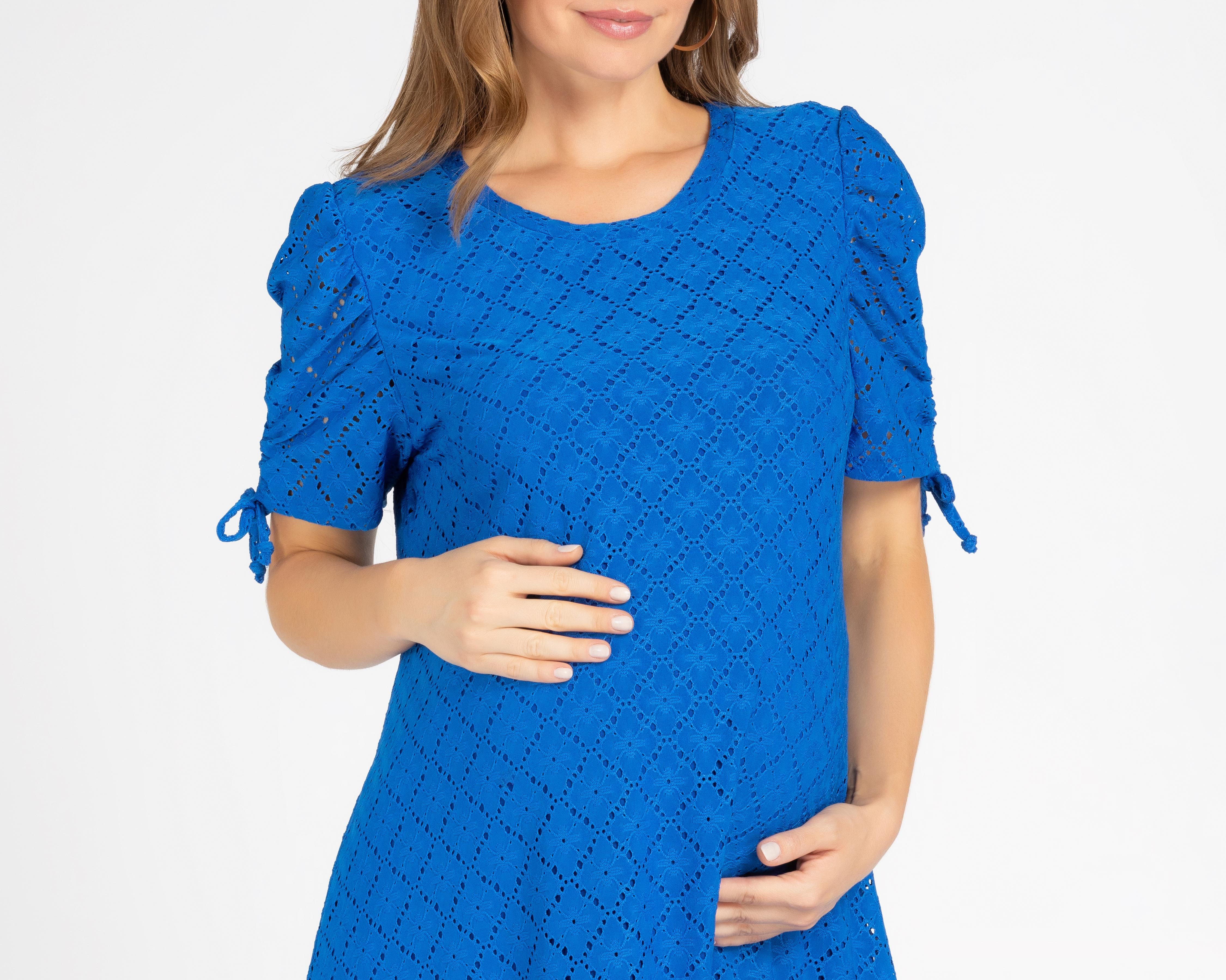Foto 6 pulgar | Vestido de Maternidad Mamá Bella Azul con Elevadores