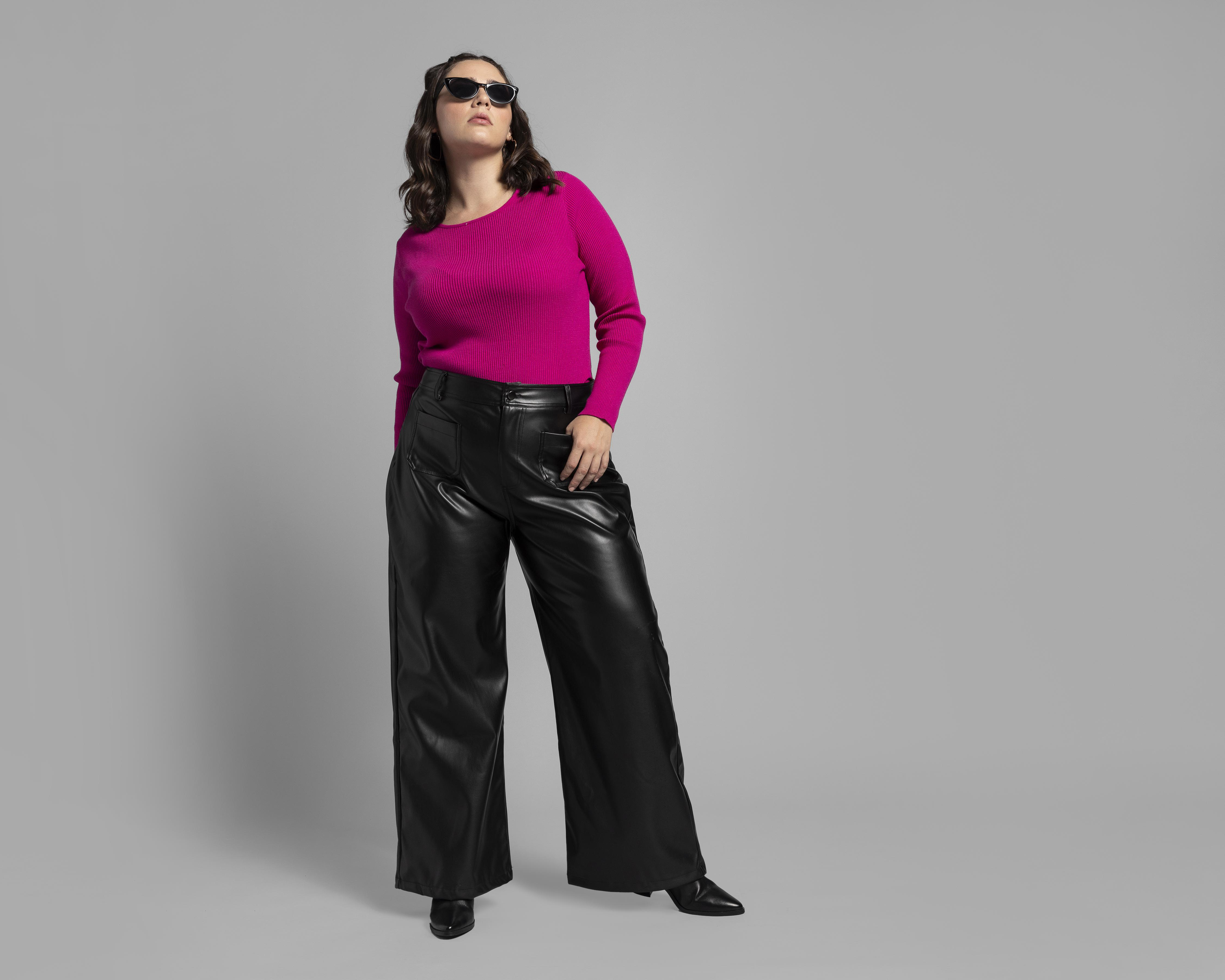 Foto 5 | Suéter Thinner Rosa Fucsia Cuello Redondo