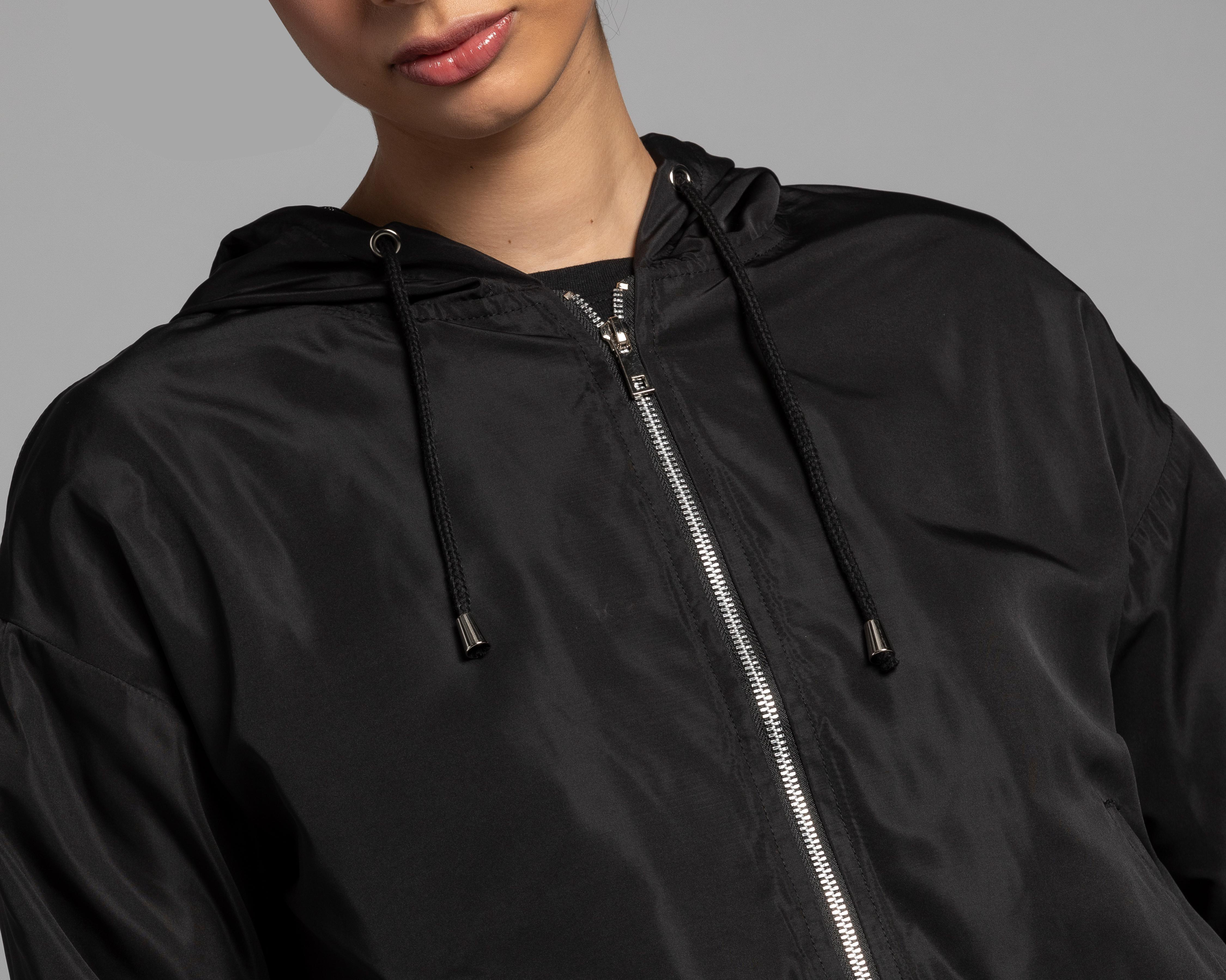Foto 7 | Chamarra Thinner Negra con Gorro