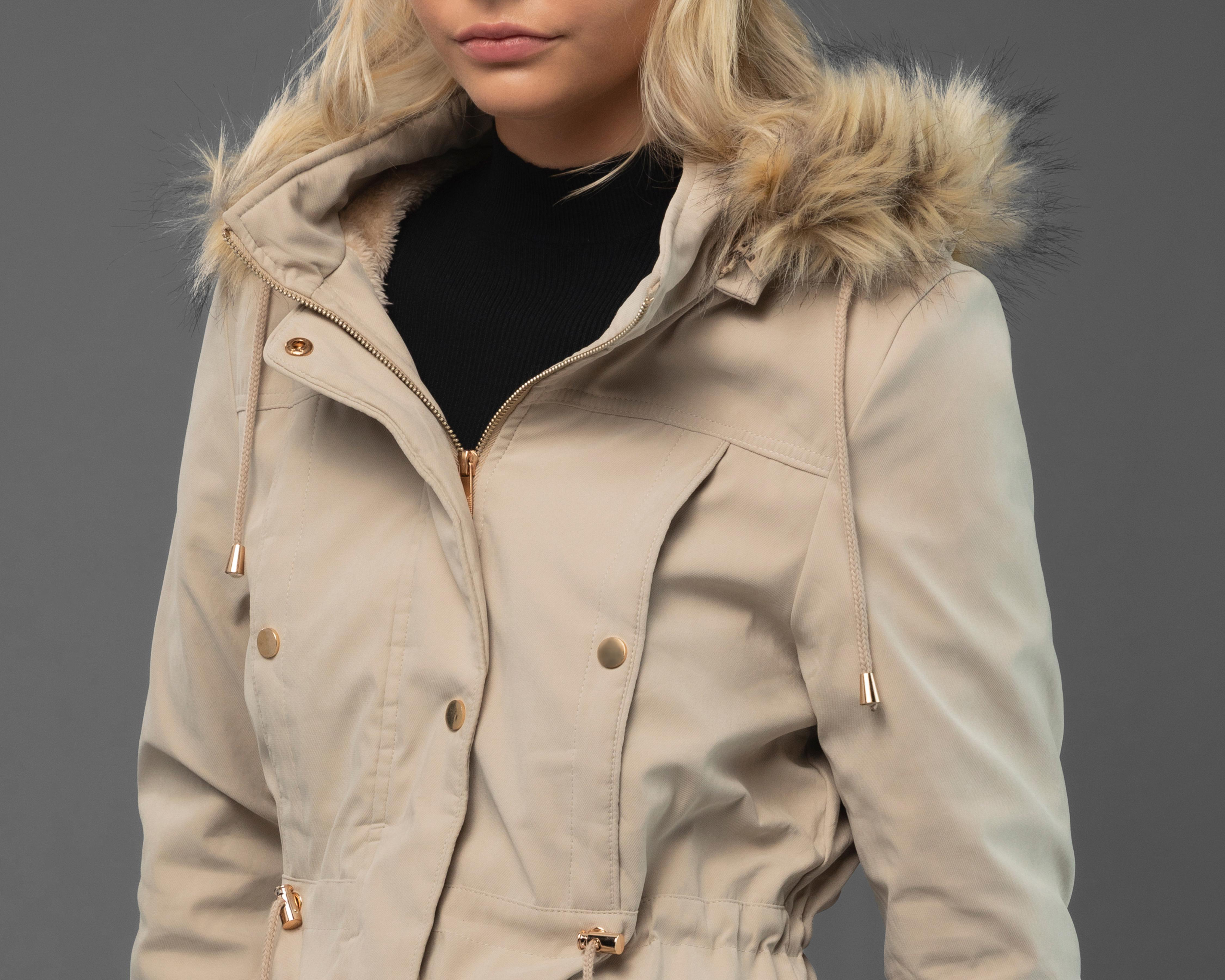 Foto 5 pulgar | Chamarra Bebe Beige con Capucha