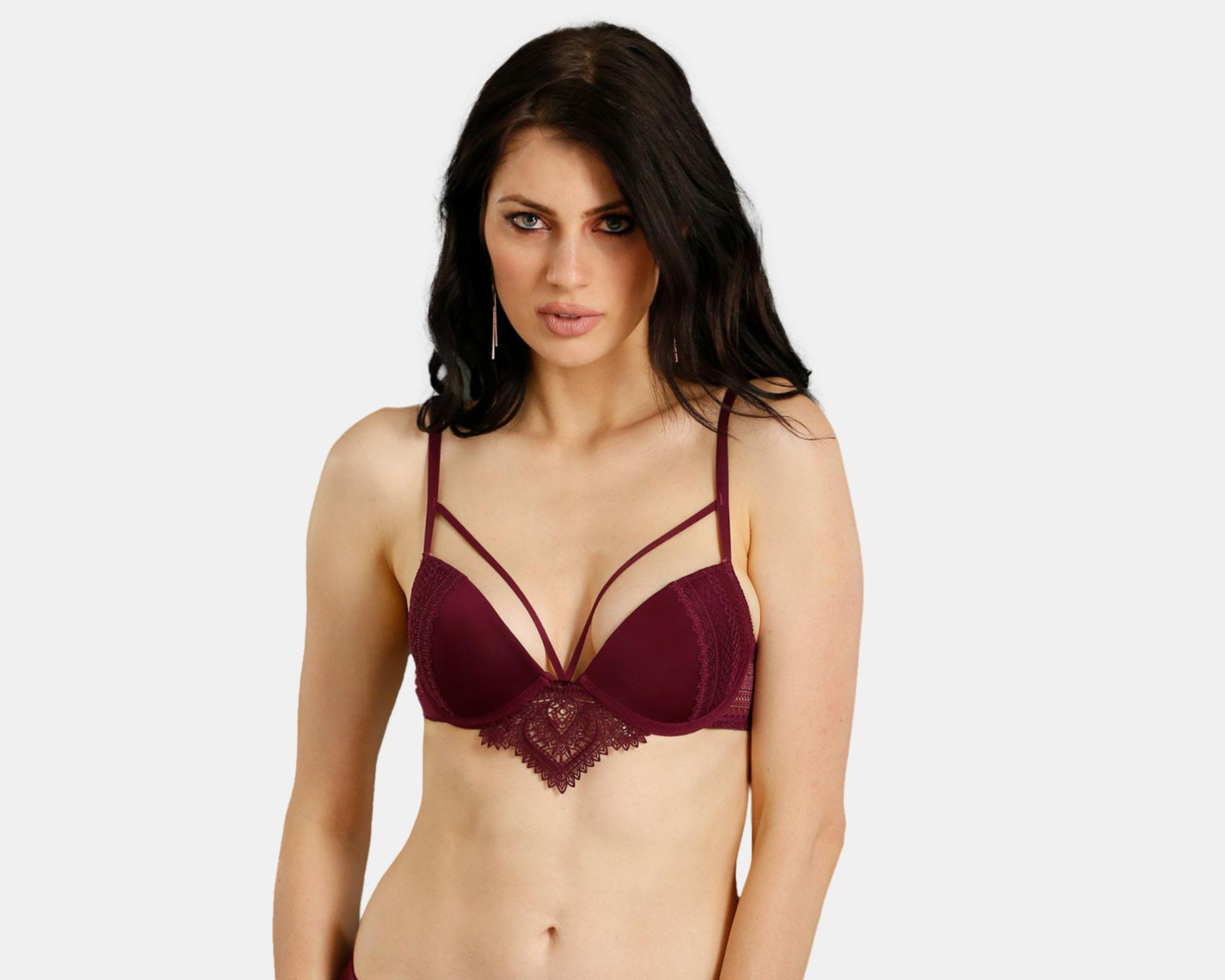 Brasier con Encaje Vicky Form Media Copa para Mujer