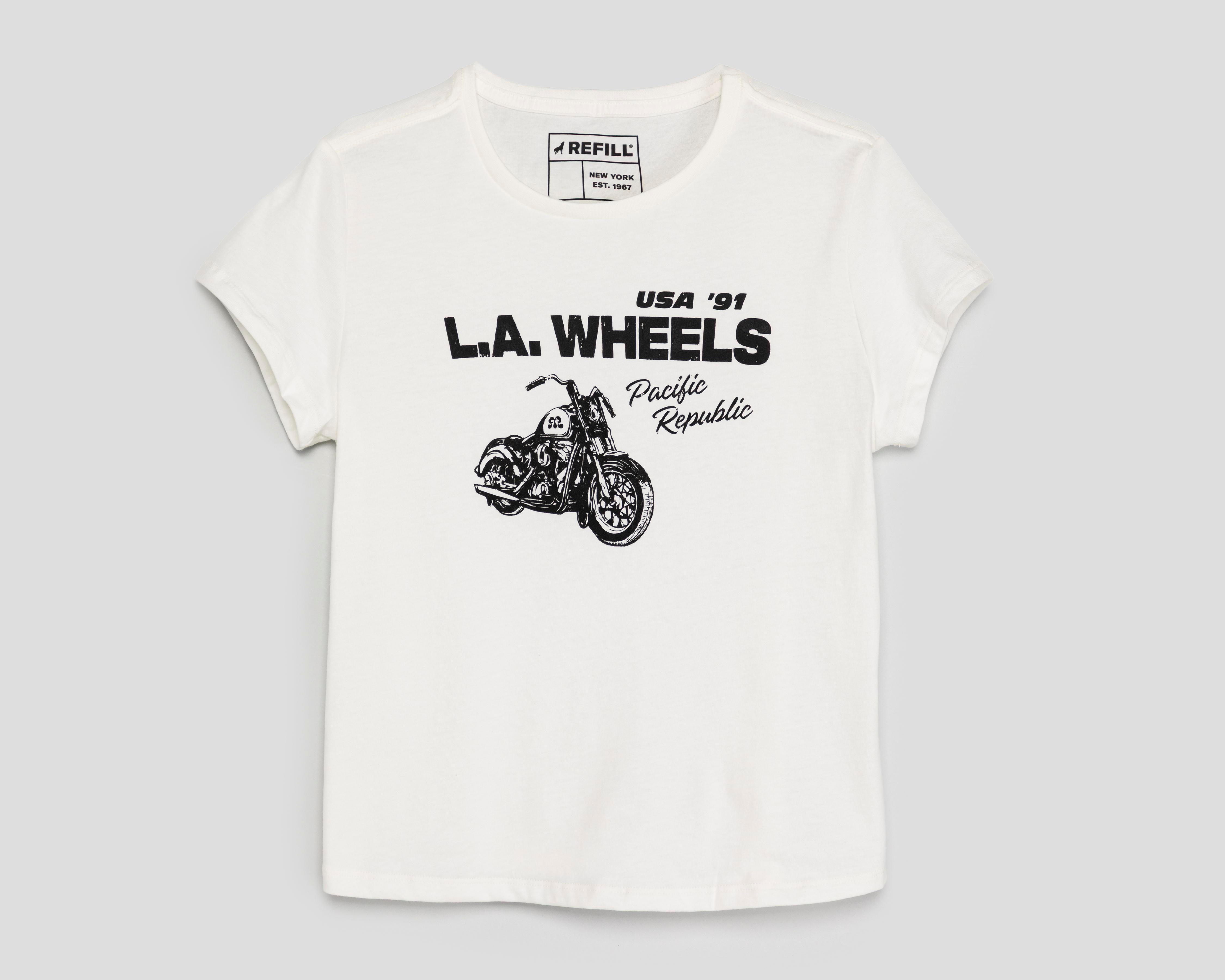 Foto 2 pulgar | Playera Blanca Refill para Mujer