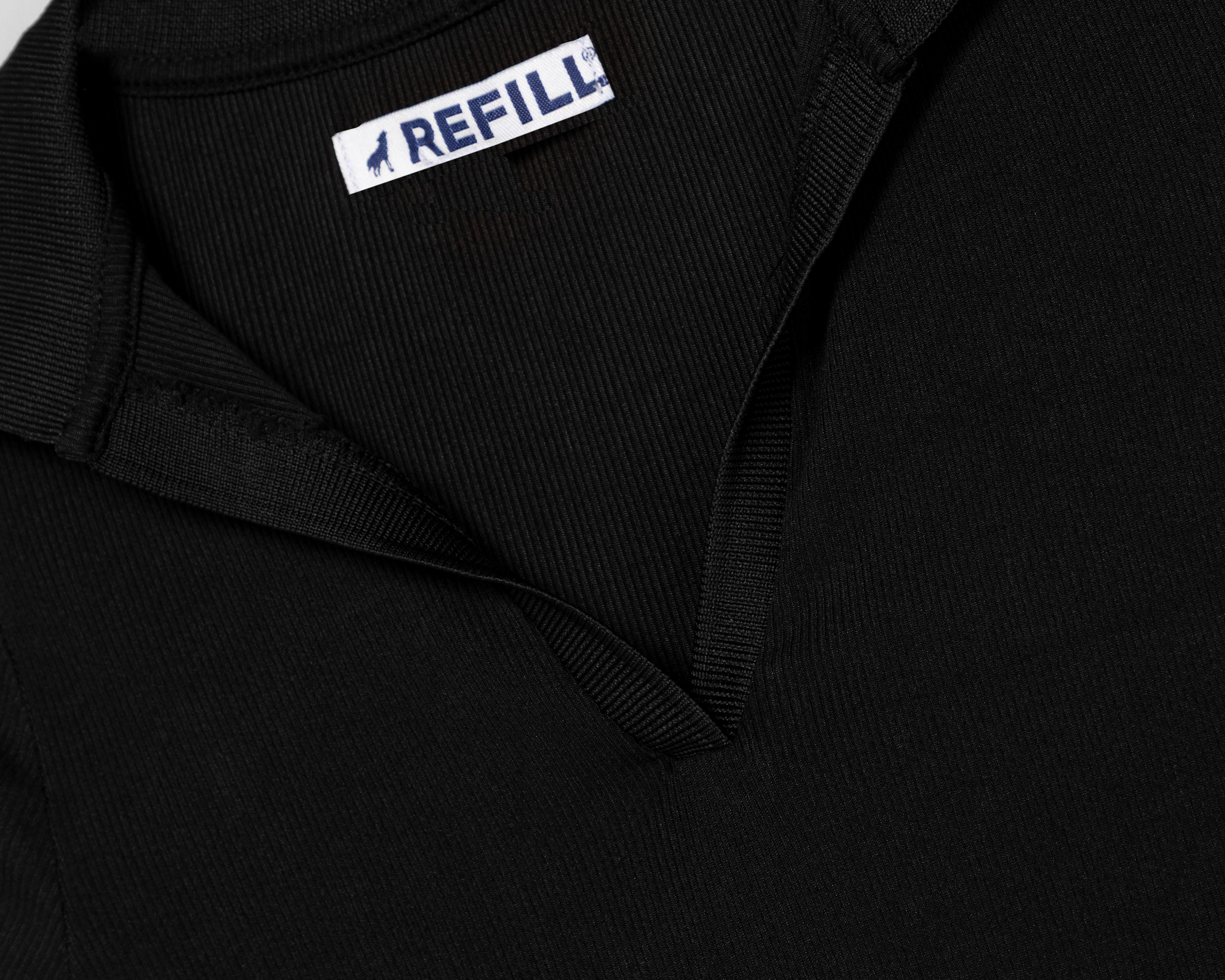Foto 4 pulgar | Playera Polo Refill Negra para Mujer