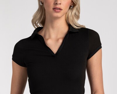 Foto 4 | Playera Polo Refill Negra para Mujer